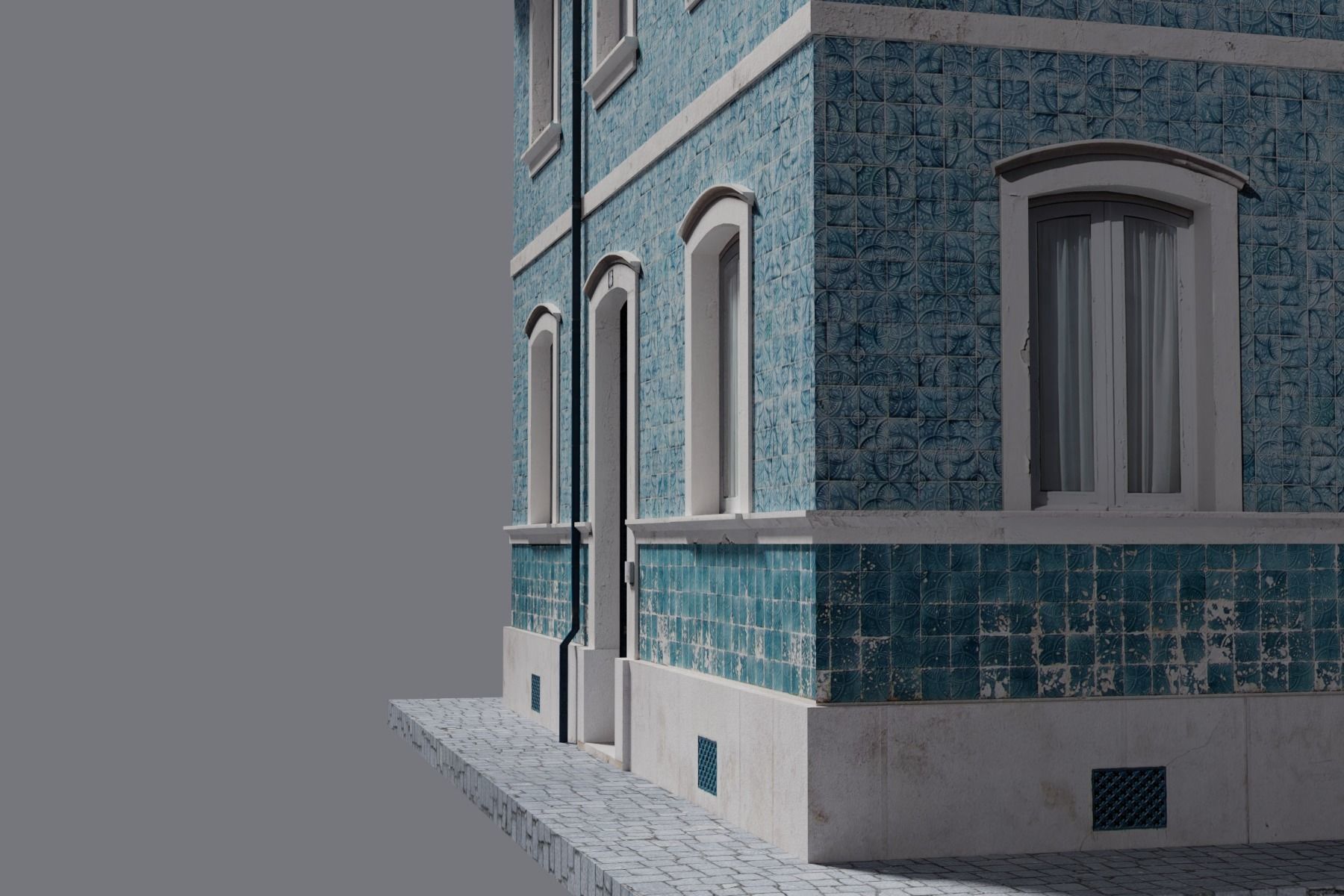 Old Building Low-poly 3D model_16