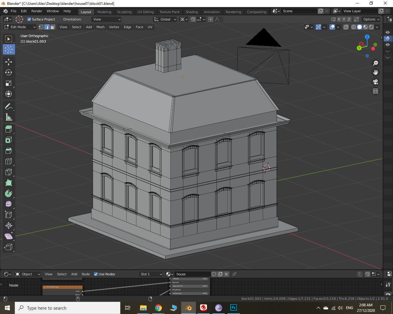 Old Building Low-poly 3D model_41