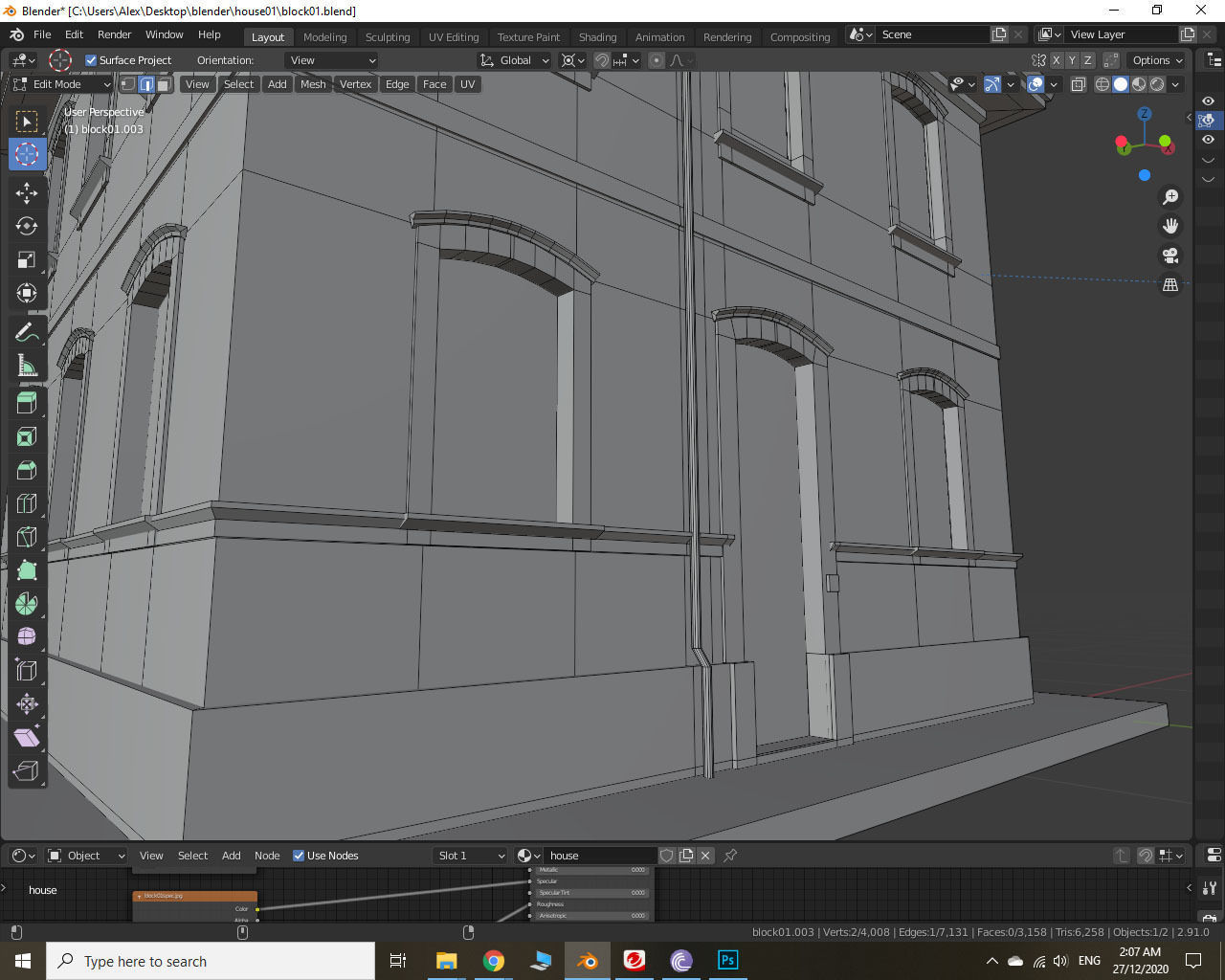 Old Building Low-poly 3D model_38