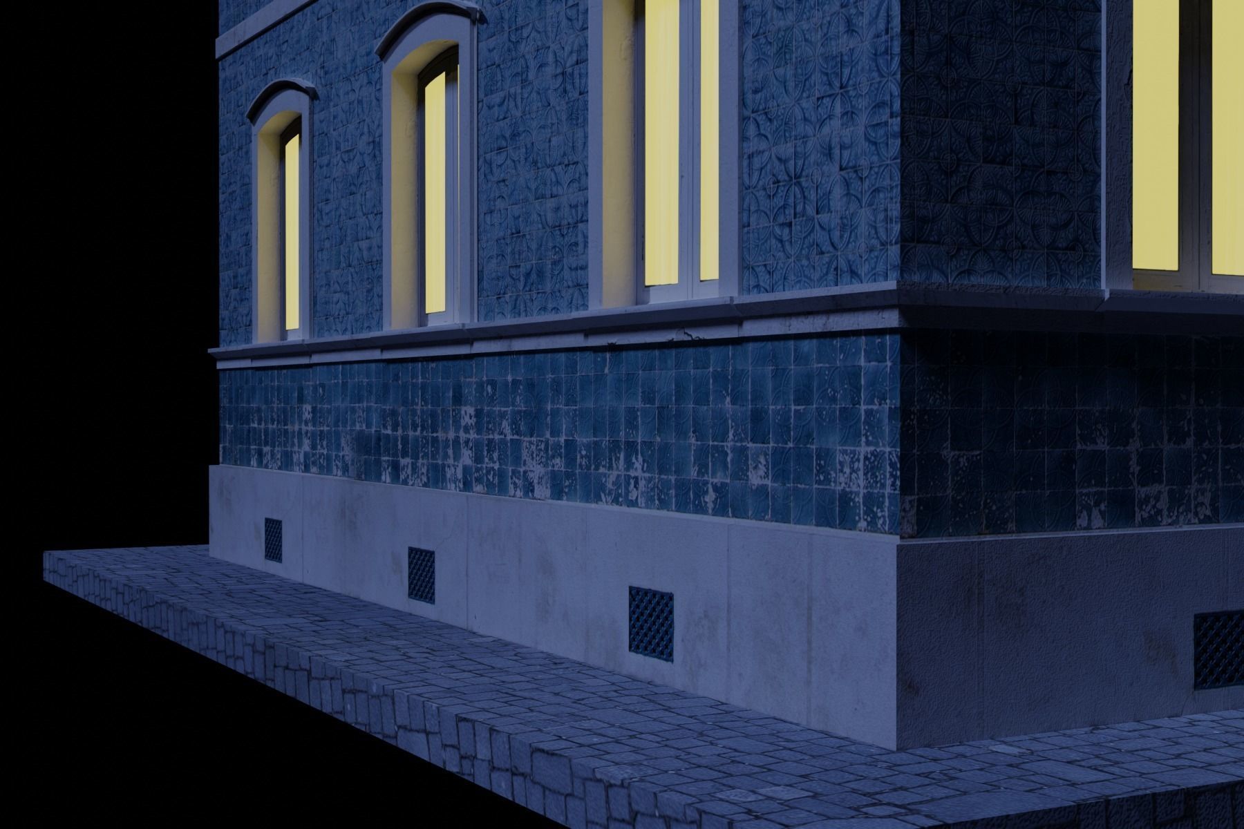 Old Building Low-poly 3D model_28