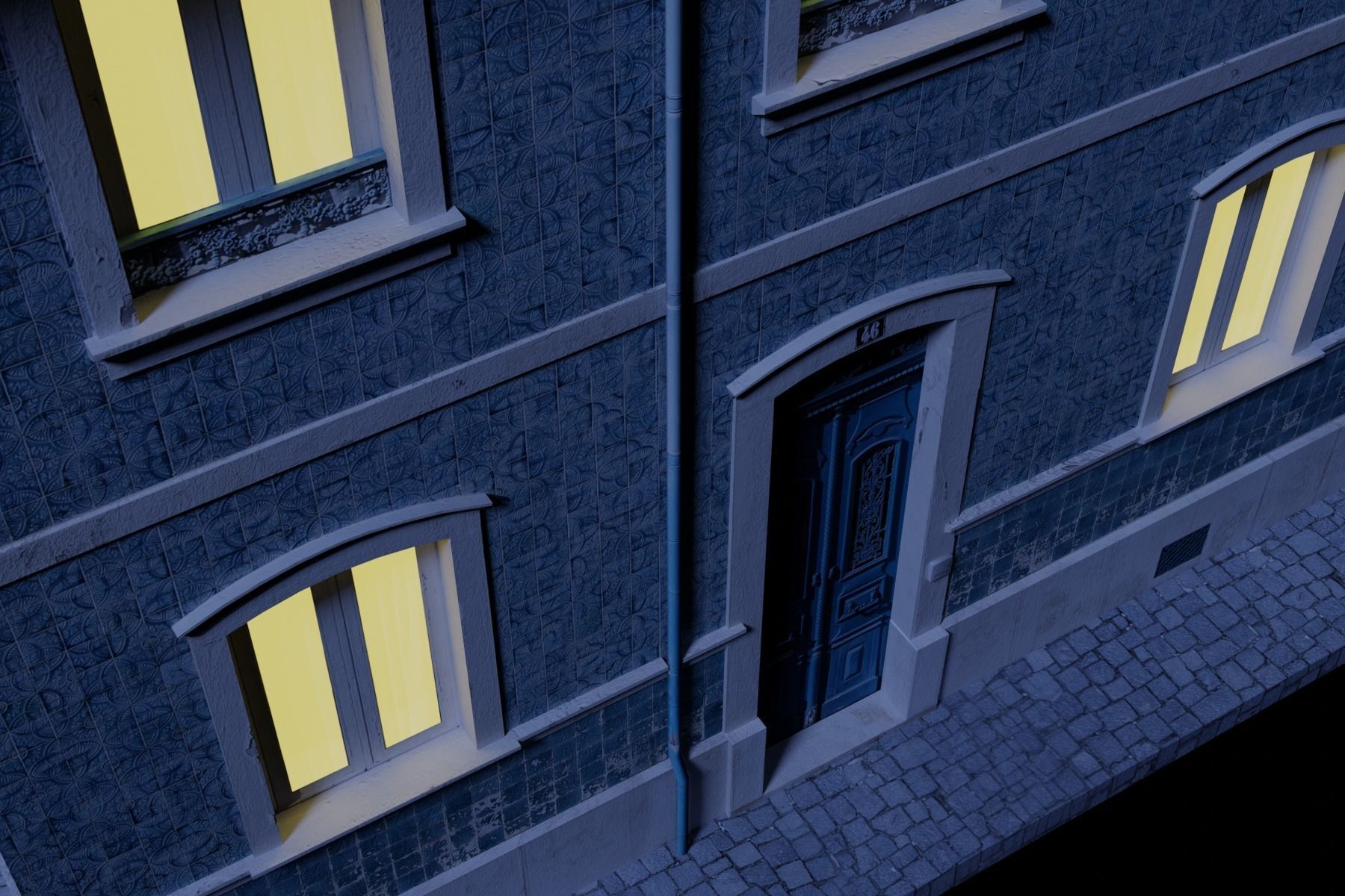 Old Building Low-poly 3D model_33