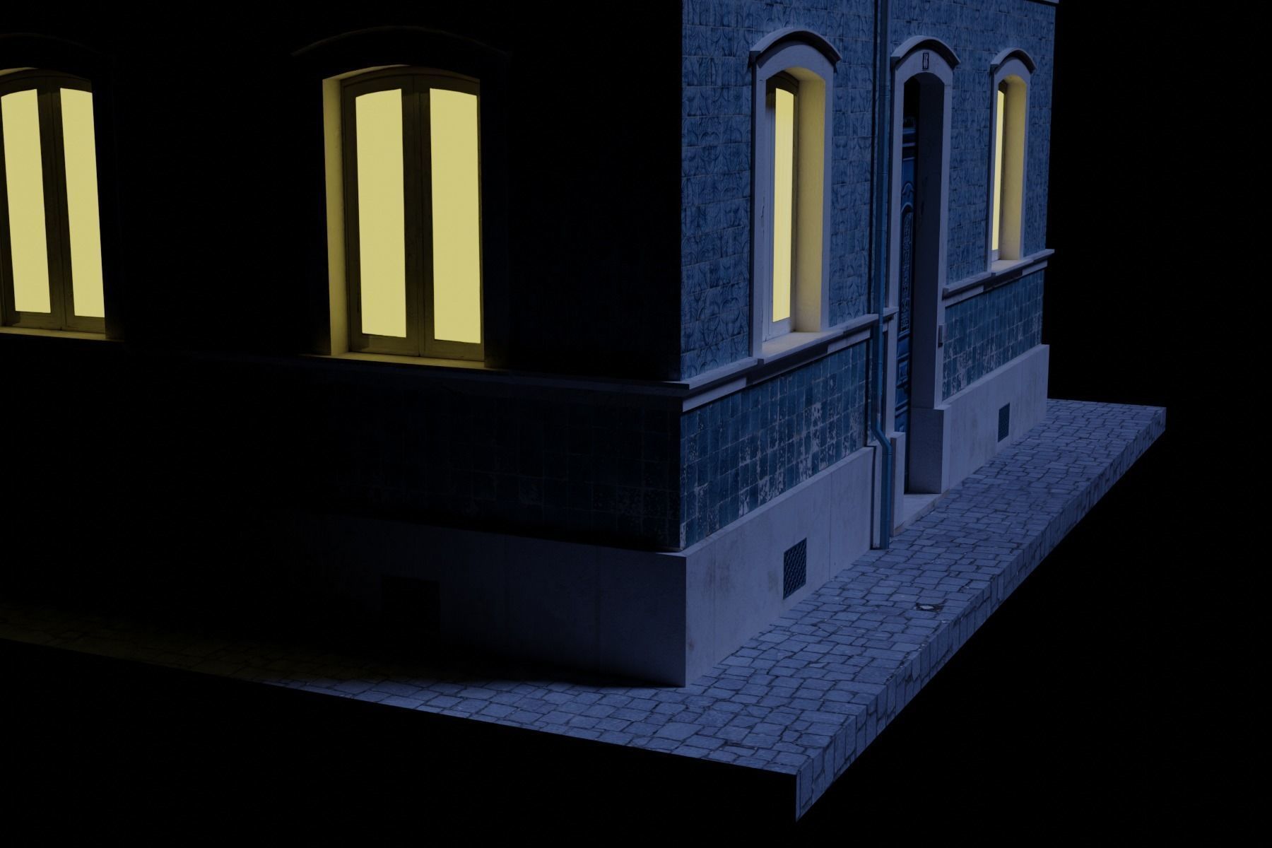 Old Building Low-poly 3D model_26