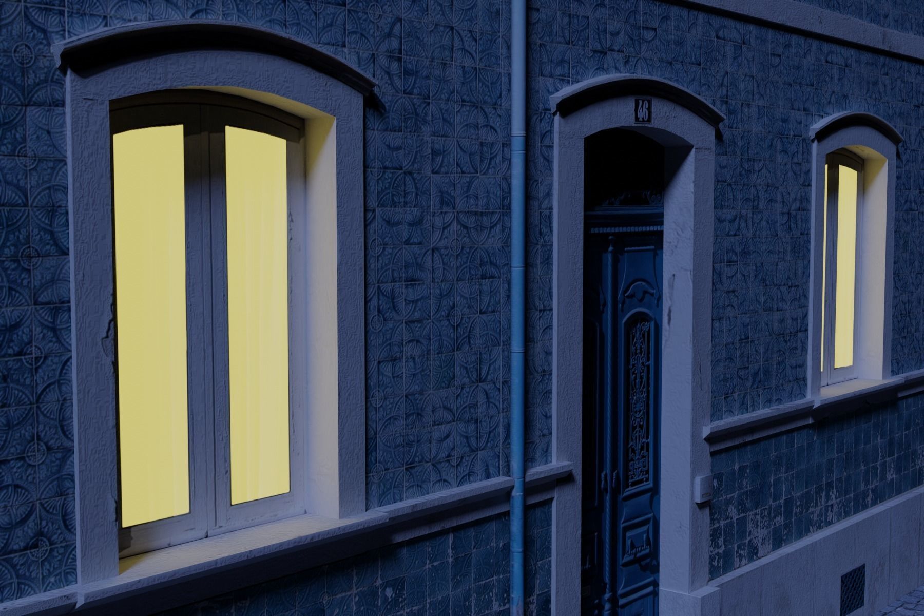 Old Building Low-poly 3D model_35