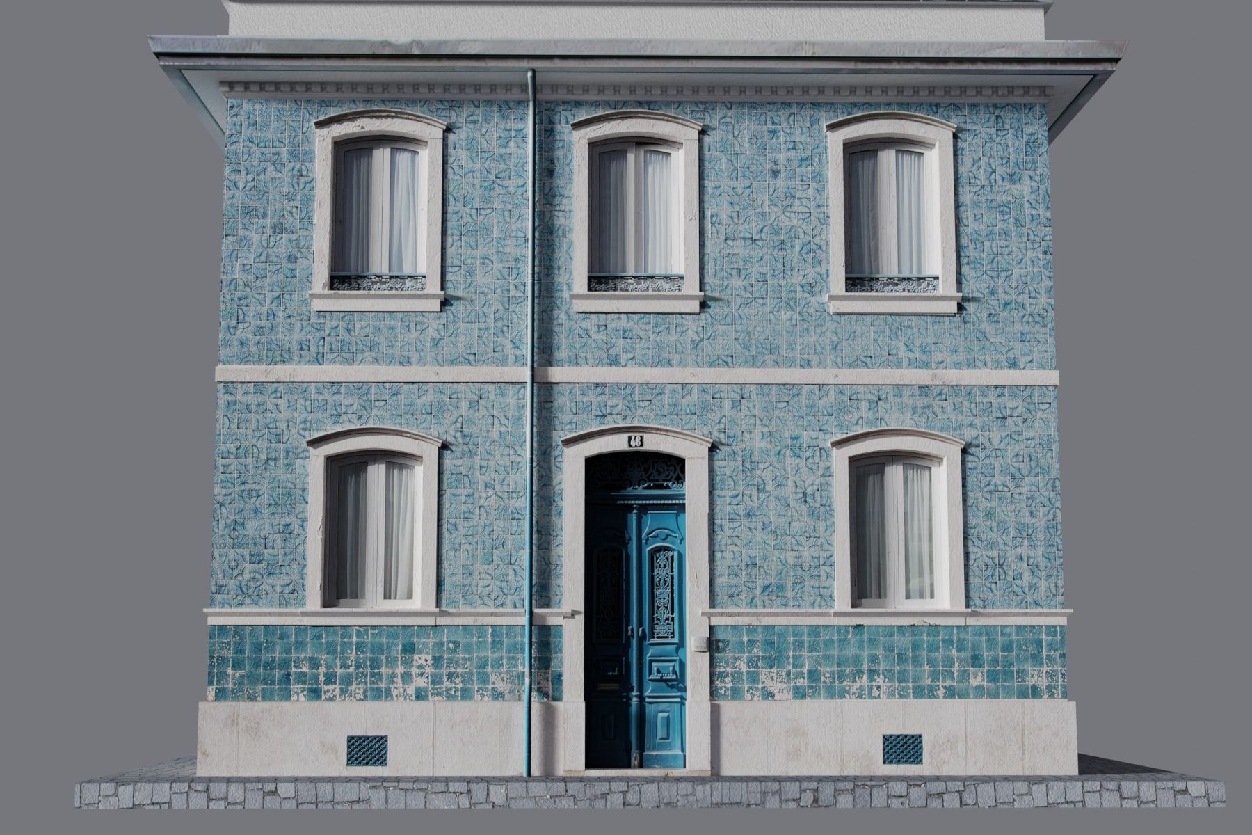 Old Building Low-poly 3D model_12