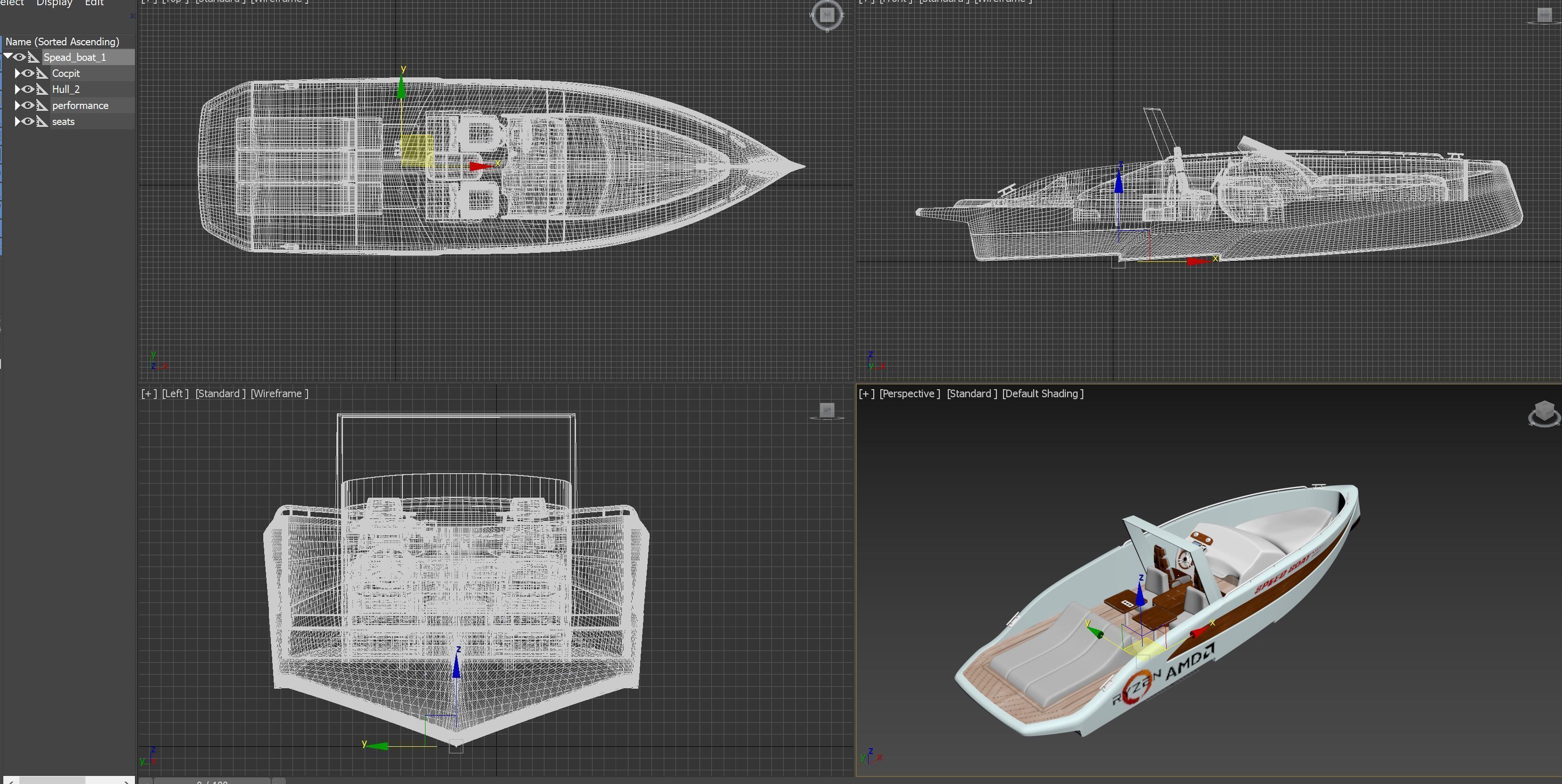 Speed Boat 2 Low-poly 3D model_16