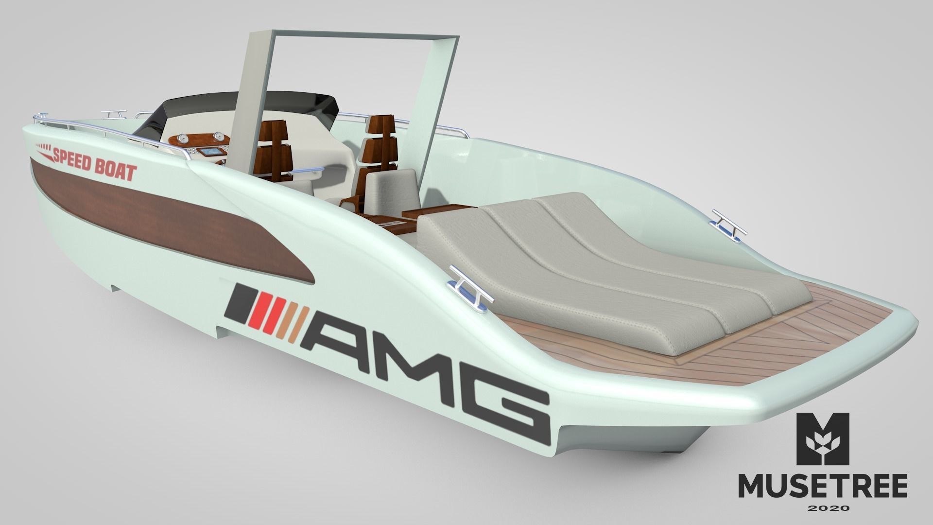 Speed Boat 2 Low-poly 3D model_11