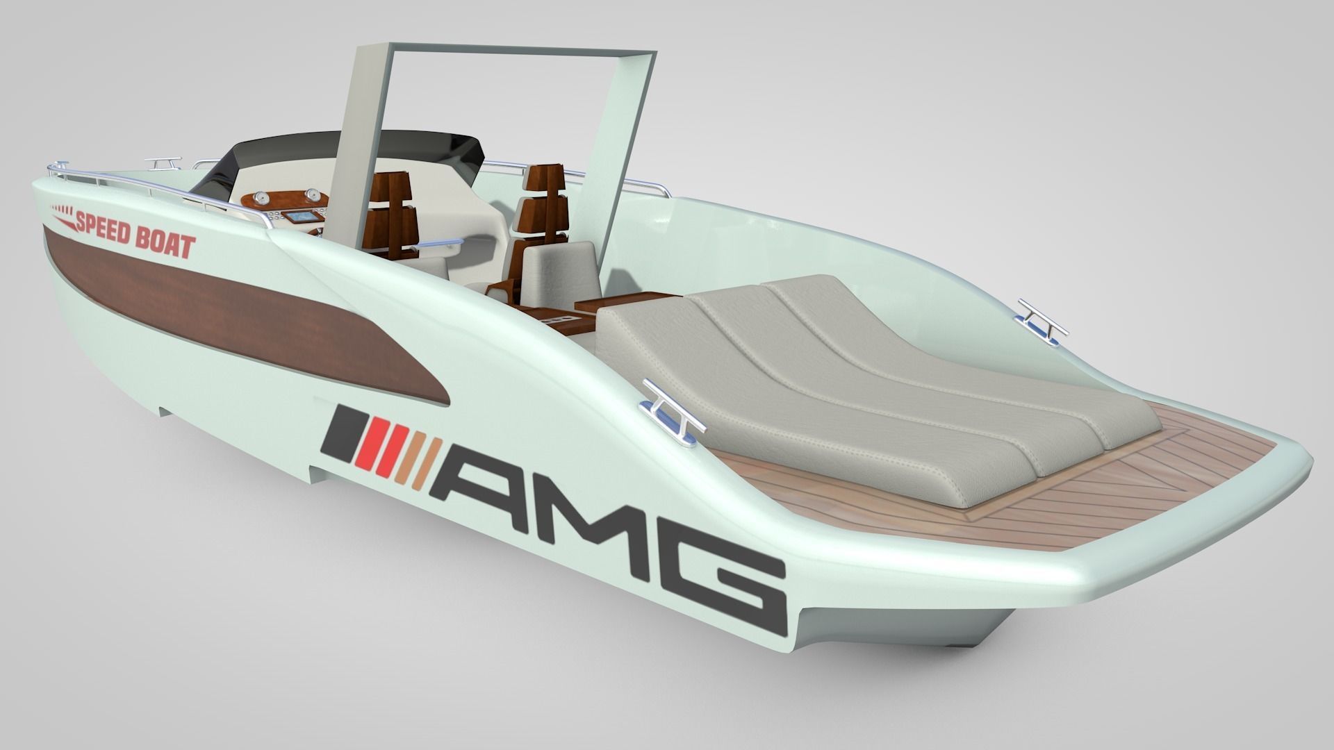 Speed Boat 2 Low-poly 3D model_10