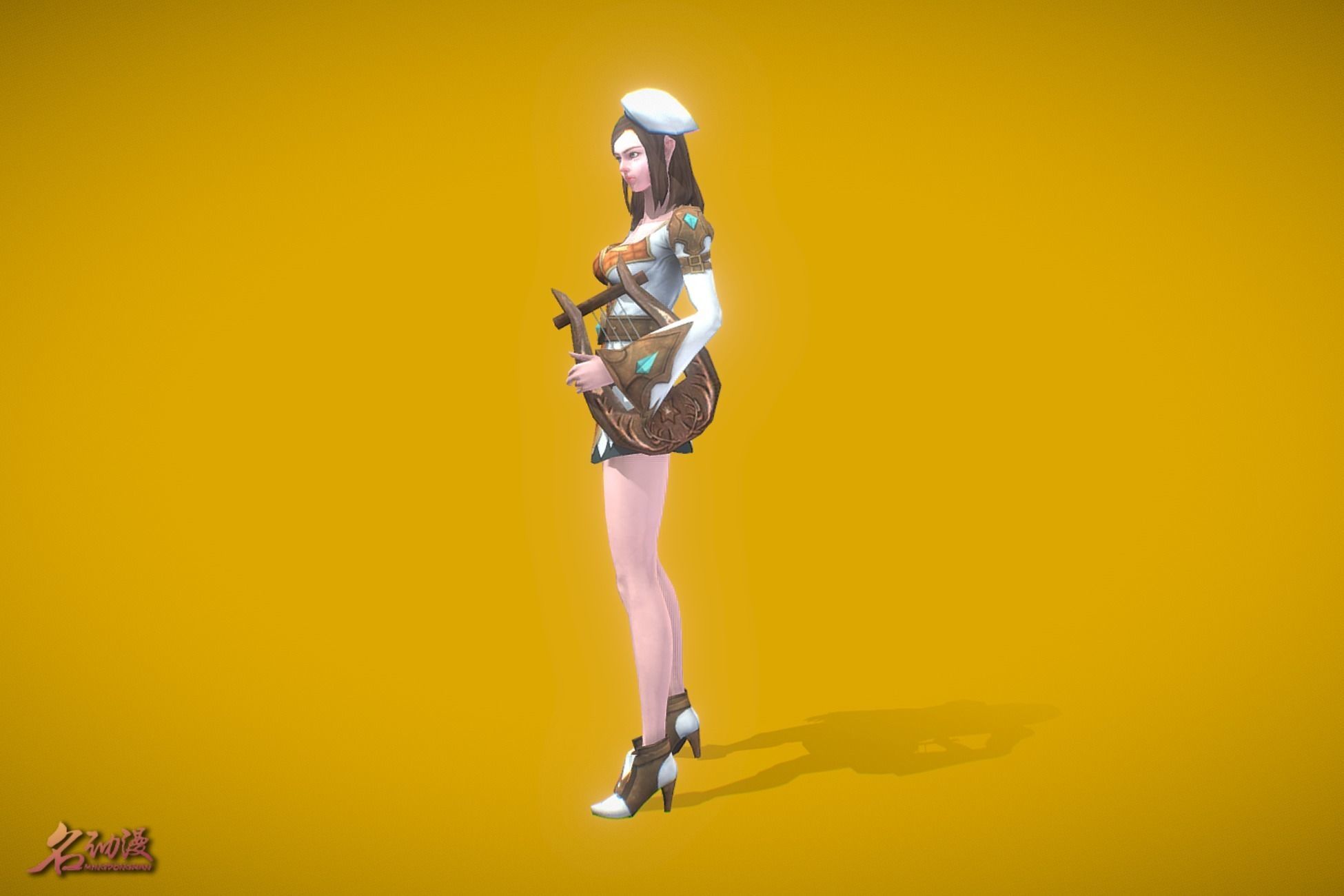 RPG Bard Low-poly 3D model_2