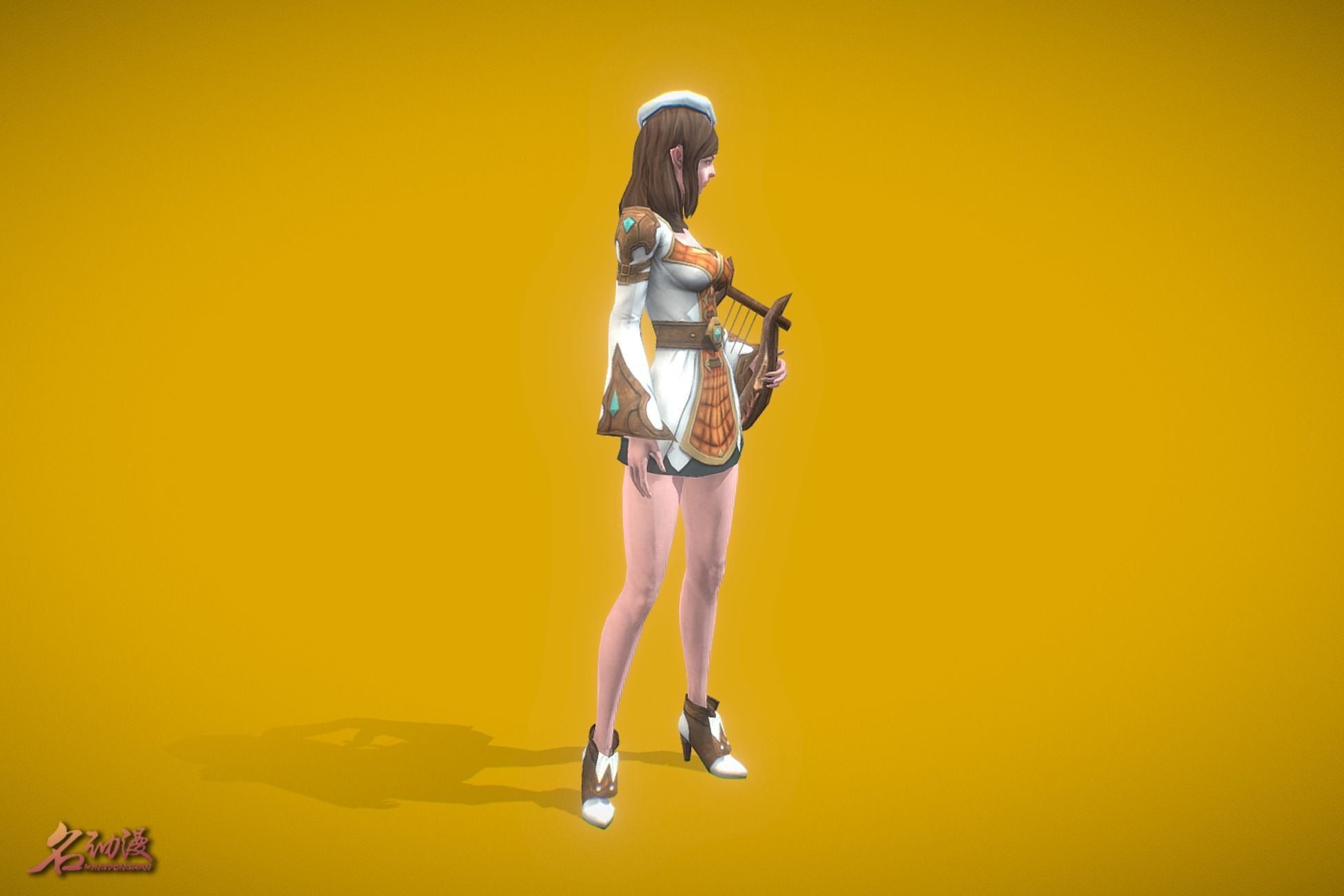 RPG Bard Low-poly 3D model_3