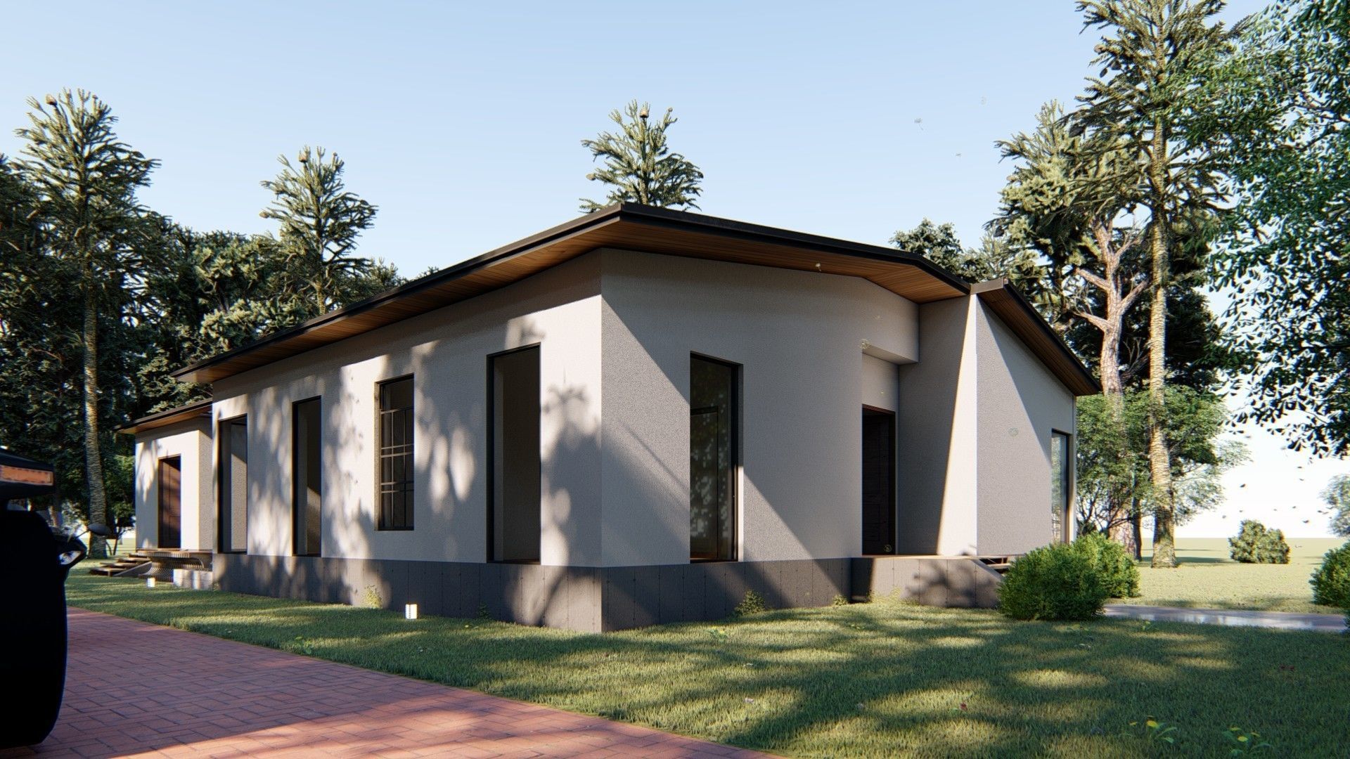 Cabin house Low-poly 3D model_13