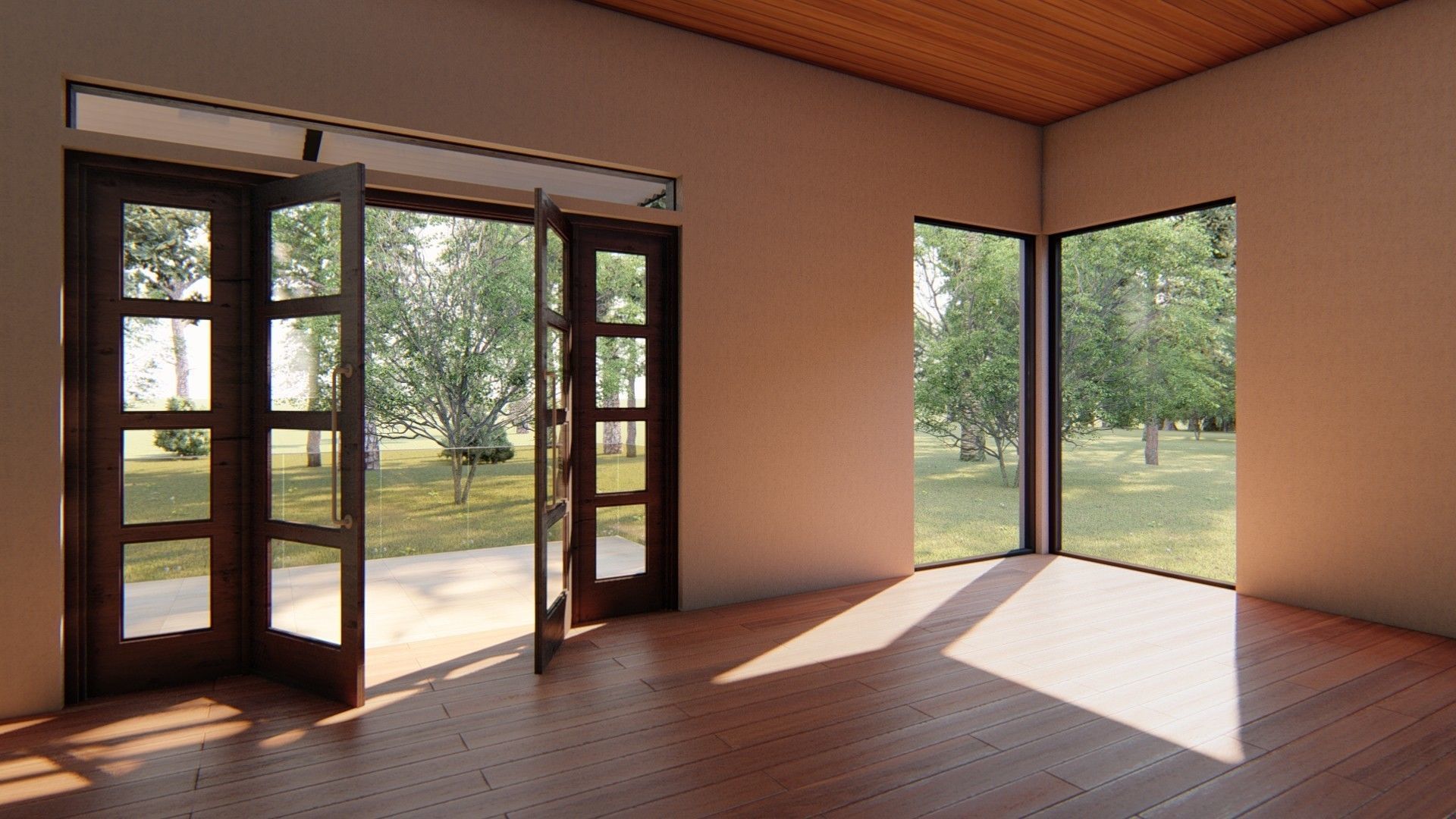 Cabin house Low-poly 3D model_6