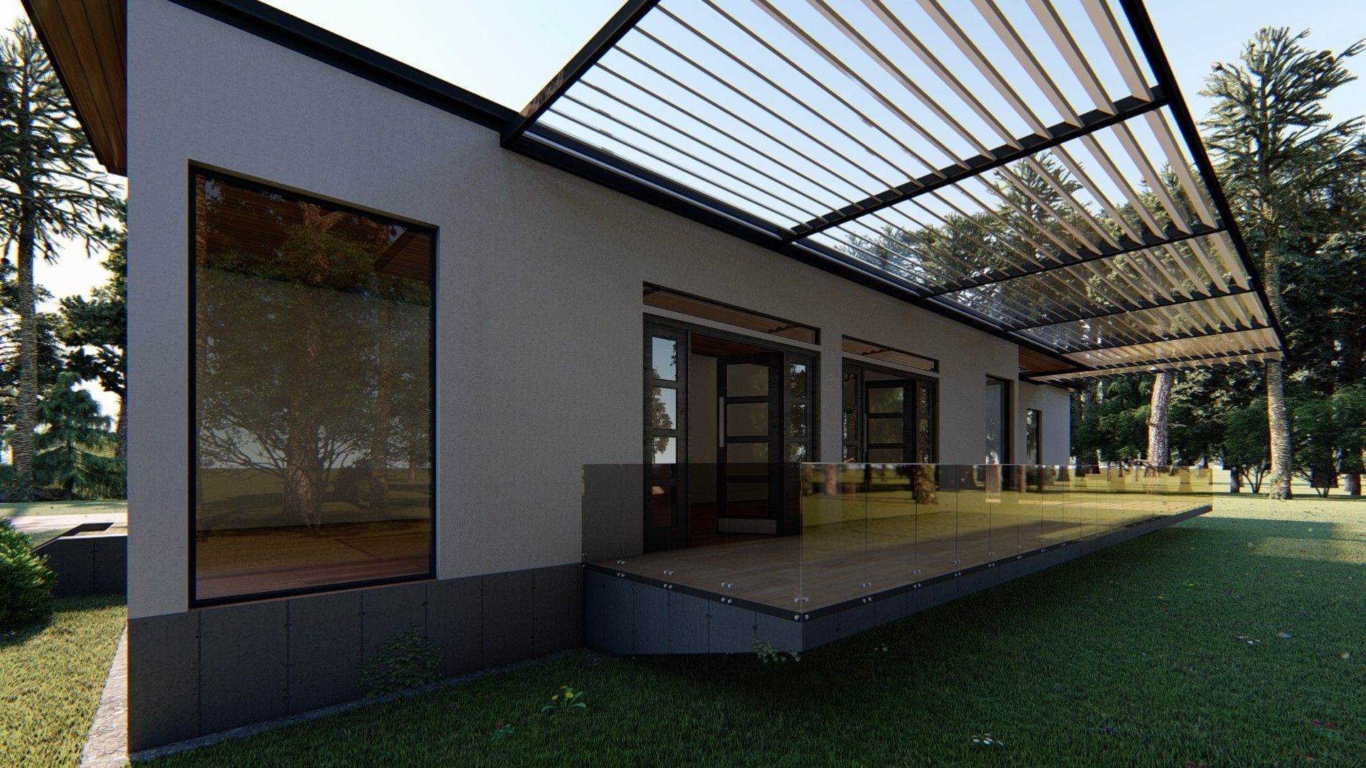 Cabin house Low-poly 3D model_3