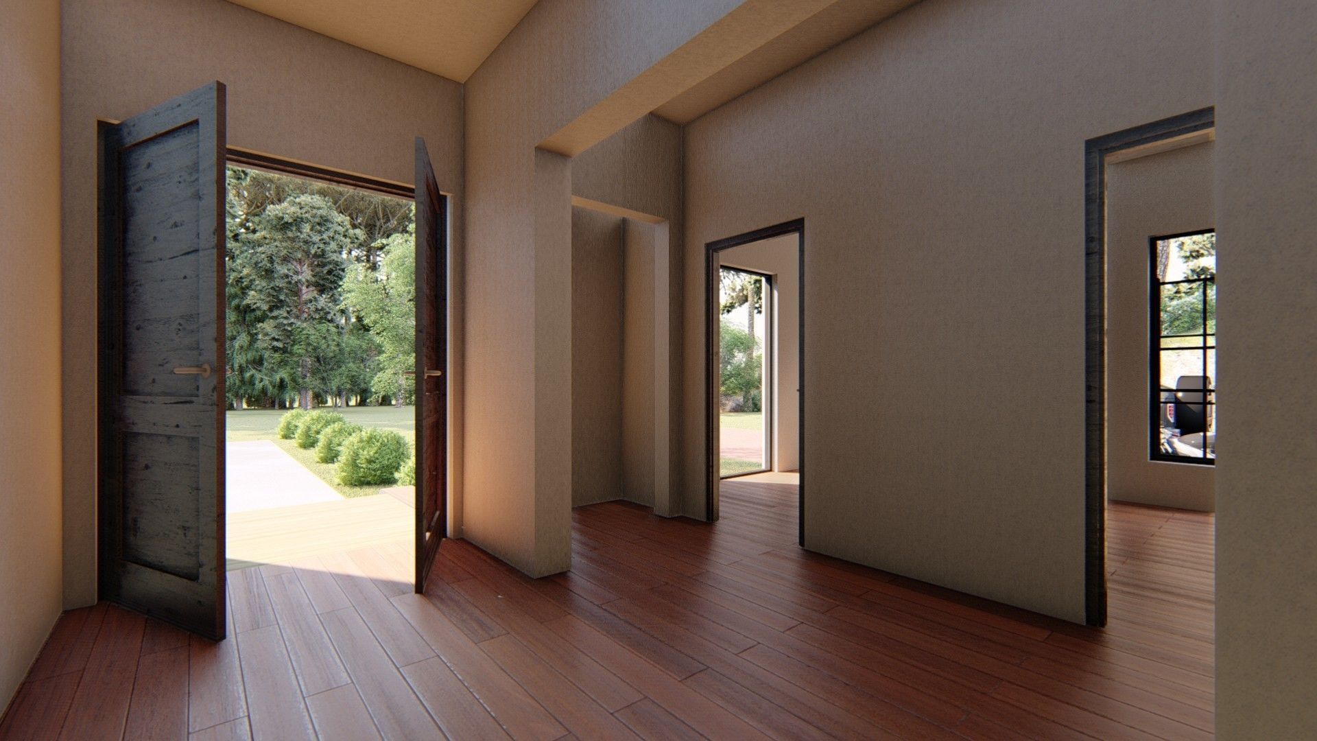 Cabin house Low-poly 3D model_14