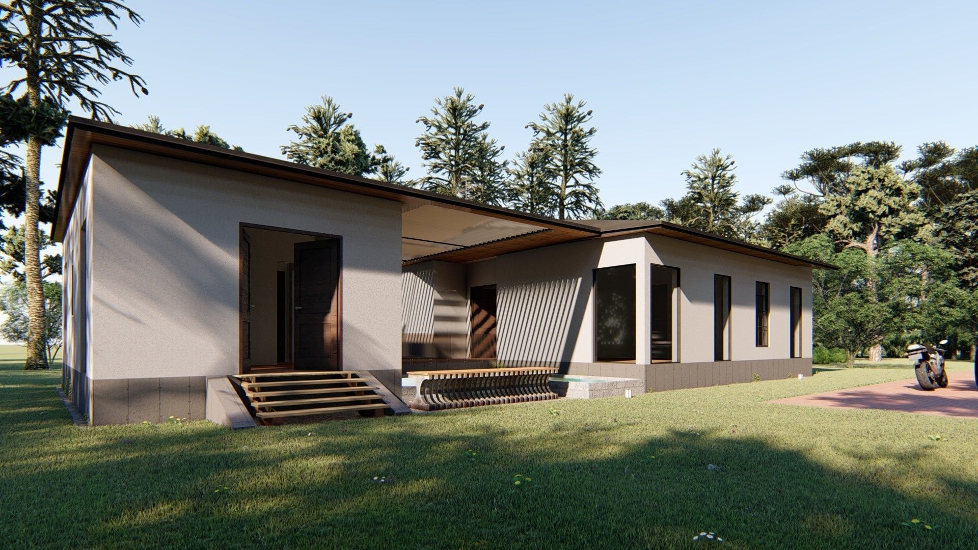 Cabin house Low-poly 3D model_9