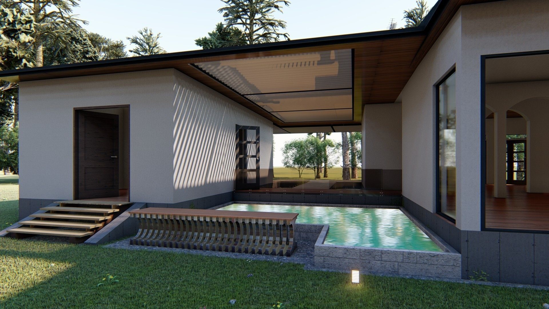 Cabin house Low-poly 3D model_15