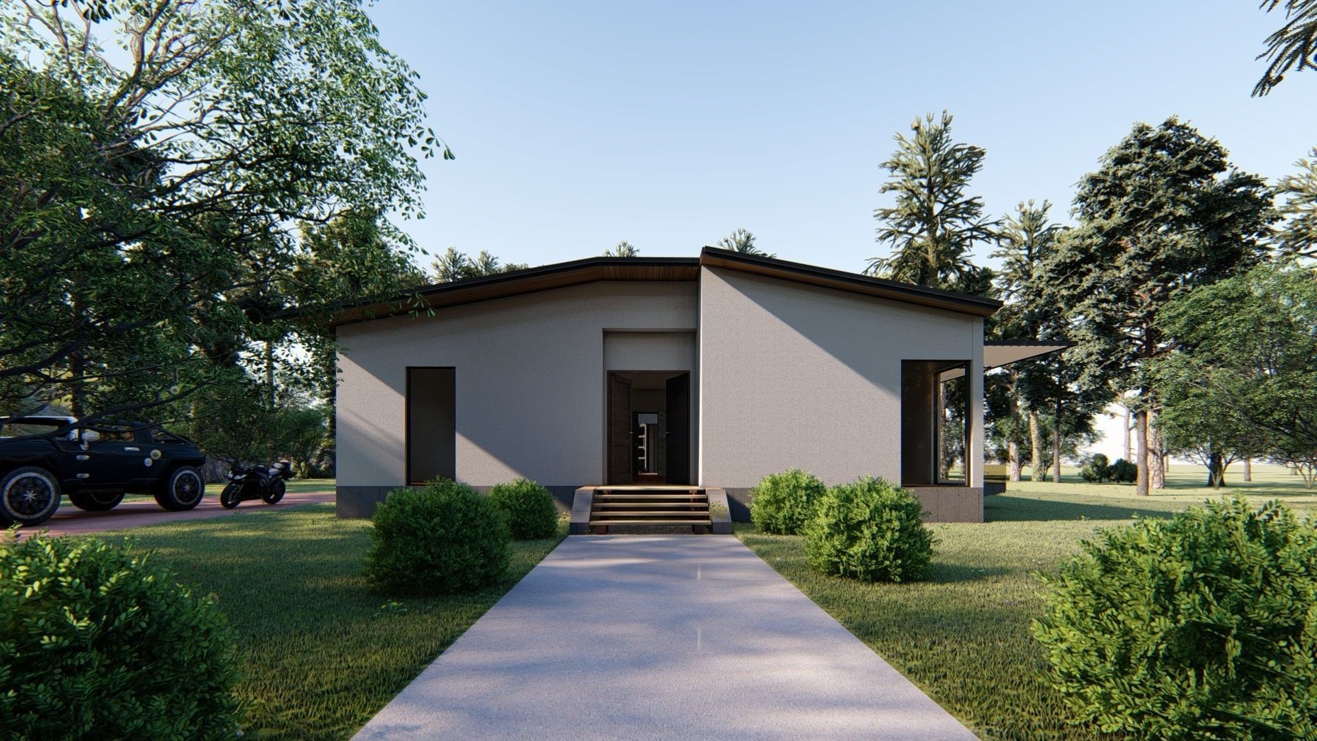 Cabin house Low-poly 3D model_10