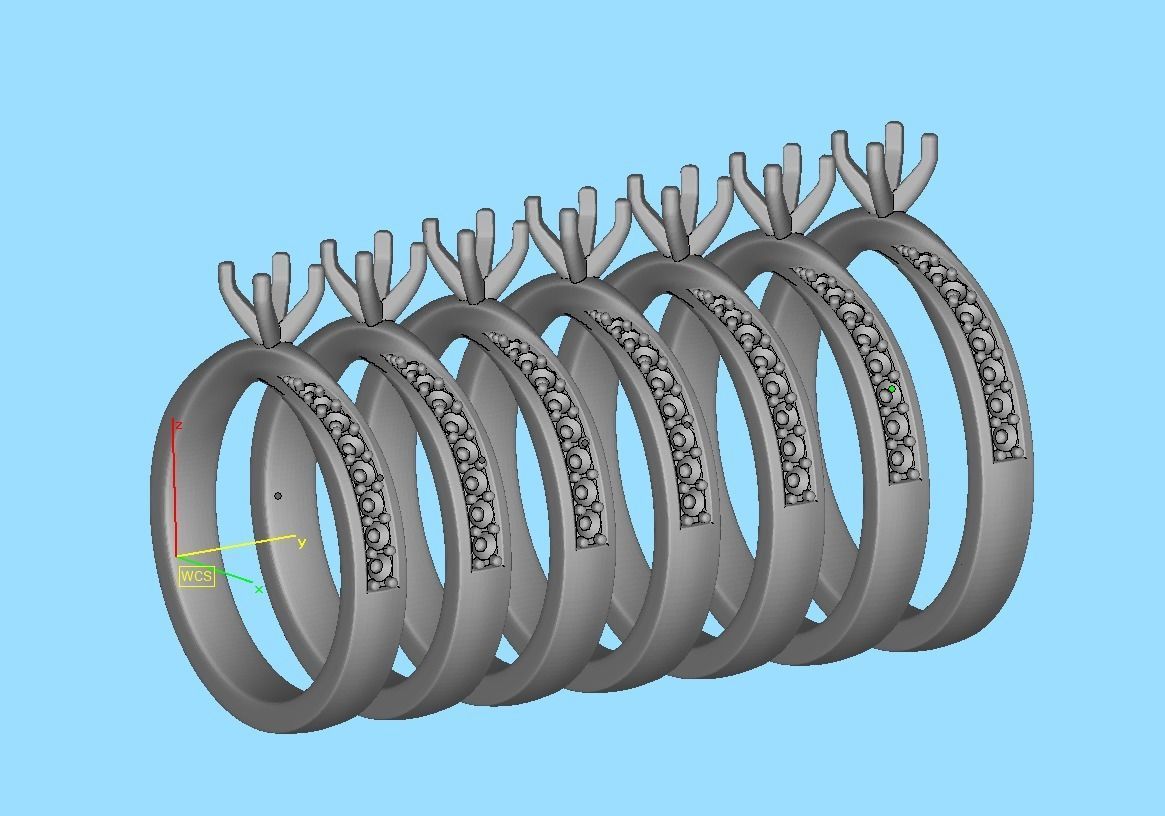 Mobius Engagement Diamond Ring Four Claw design 4mm Stone 3D print model_22