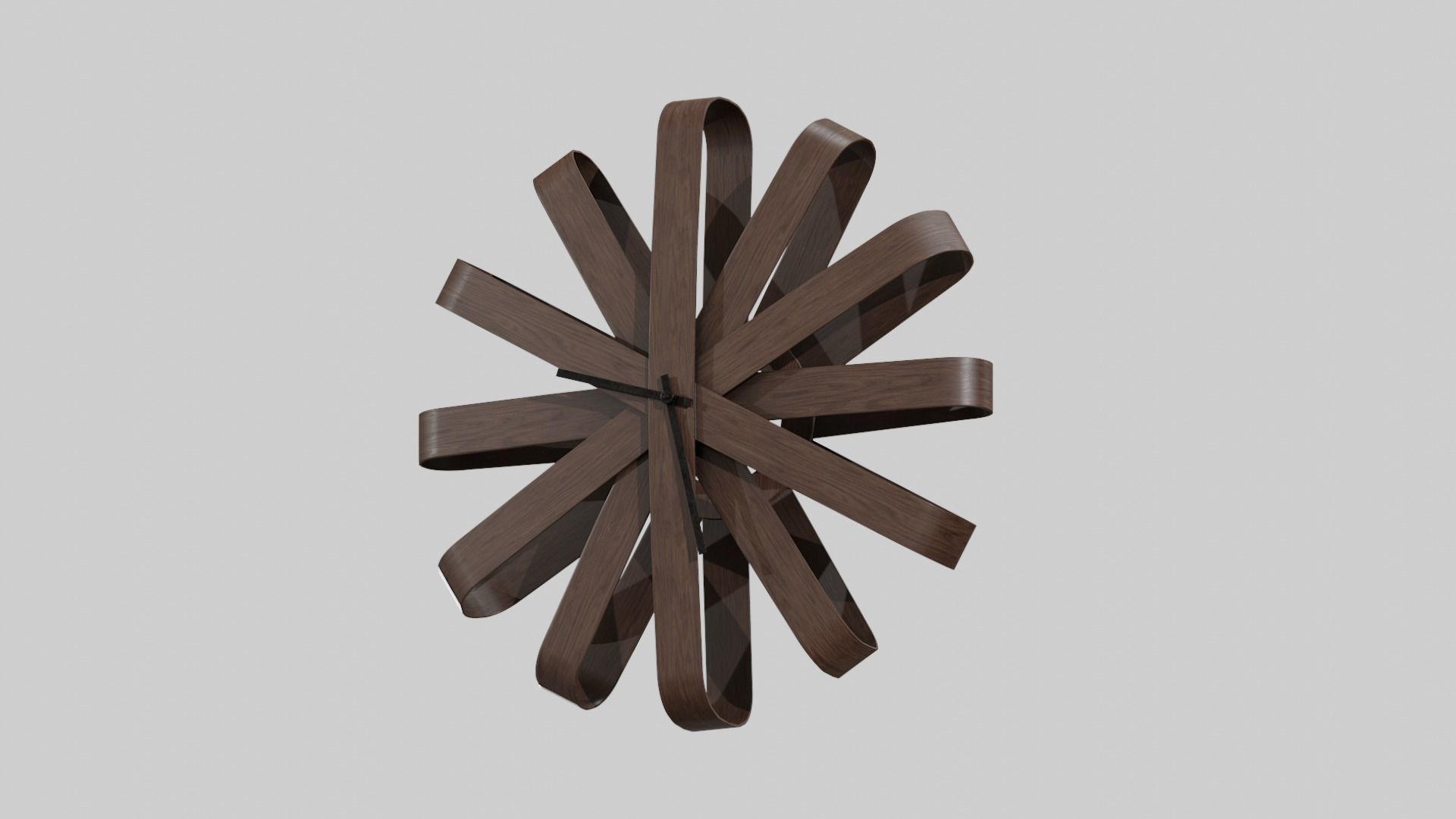 Umbra Ribbonwood Wall Clock wood walnut Low-poly 3D model_16