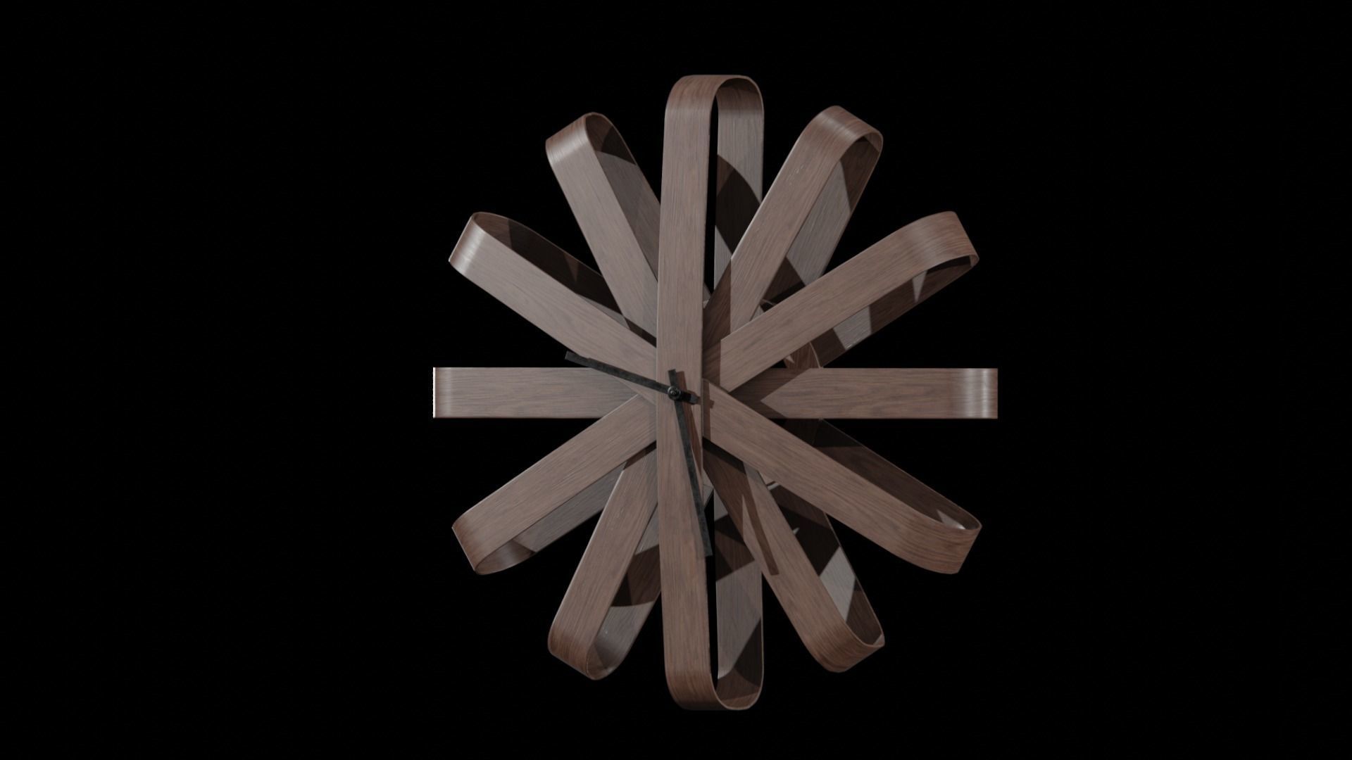 Umbra Ribbonwood Wall Clock wood walnut Low-poly 3D model_2