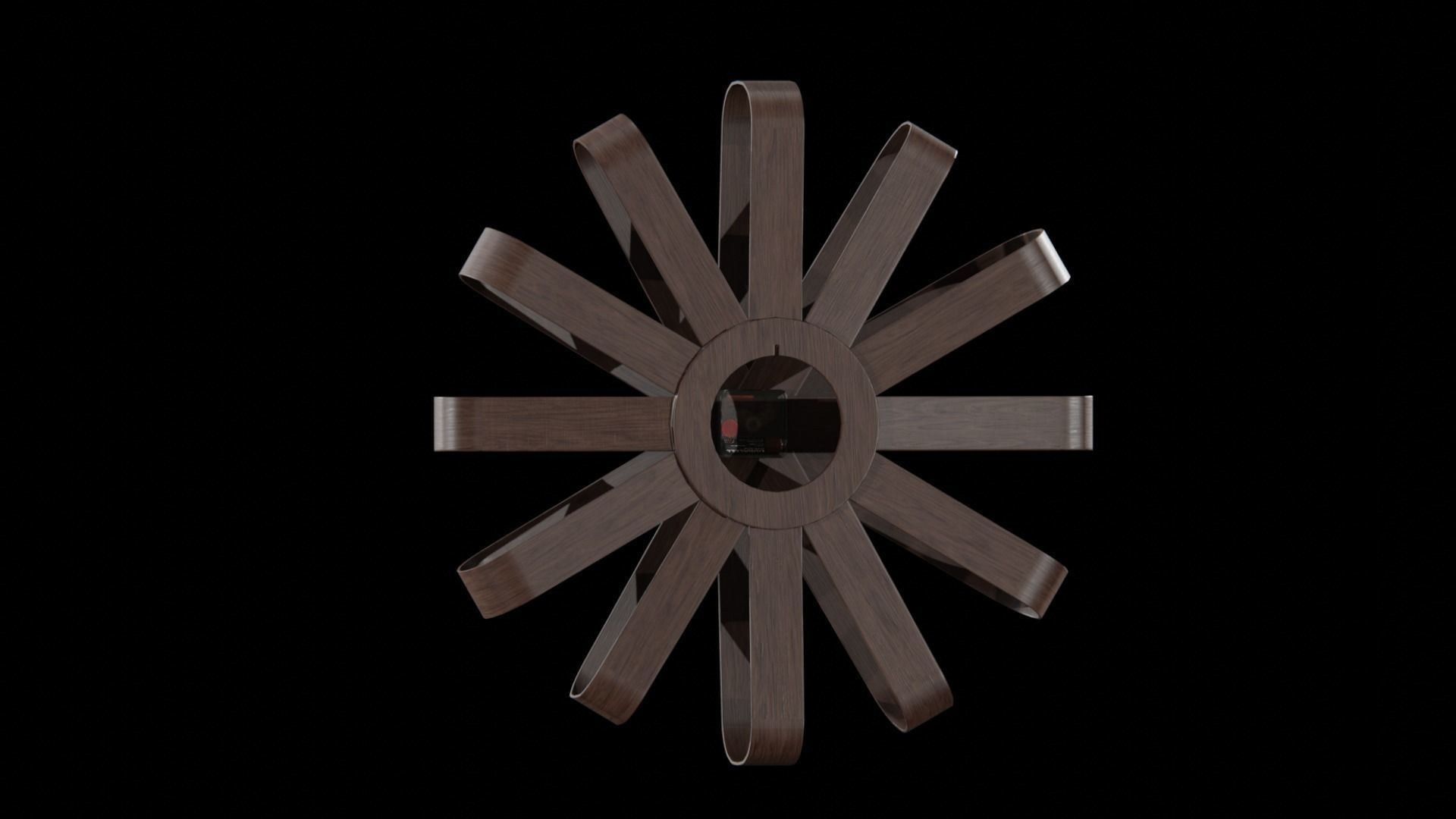 Umbra Ribbonwood Wall Clock wood walnut Low-poly 3D model_7