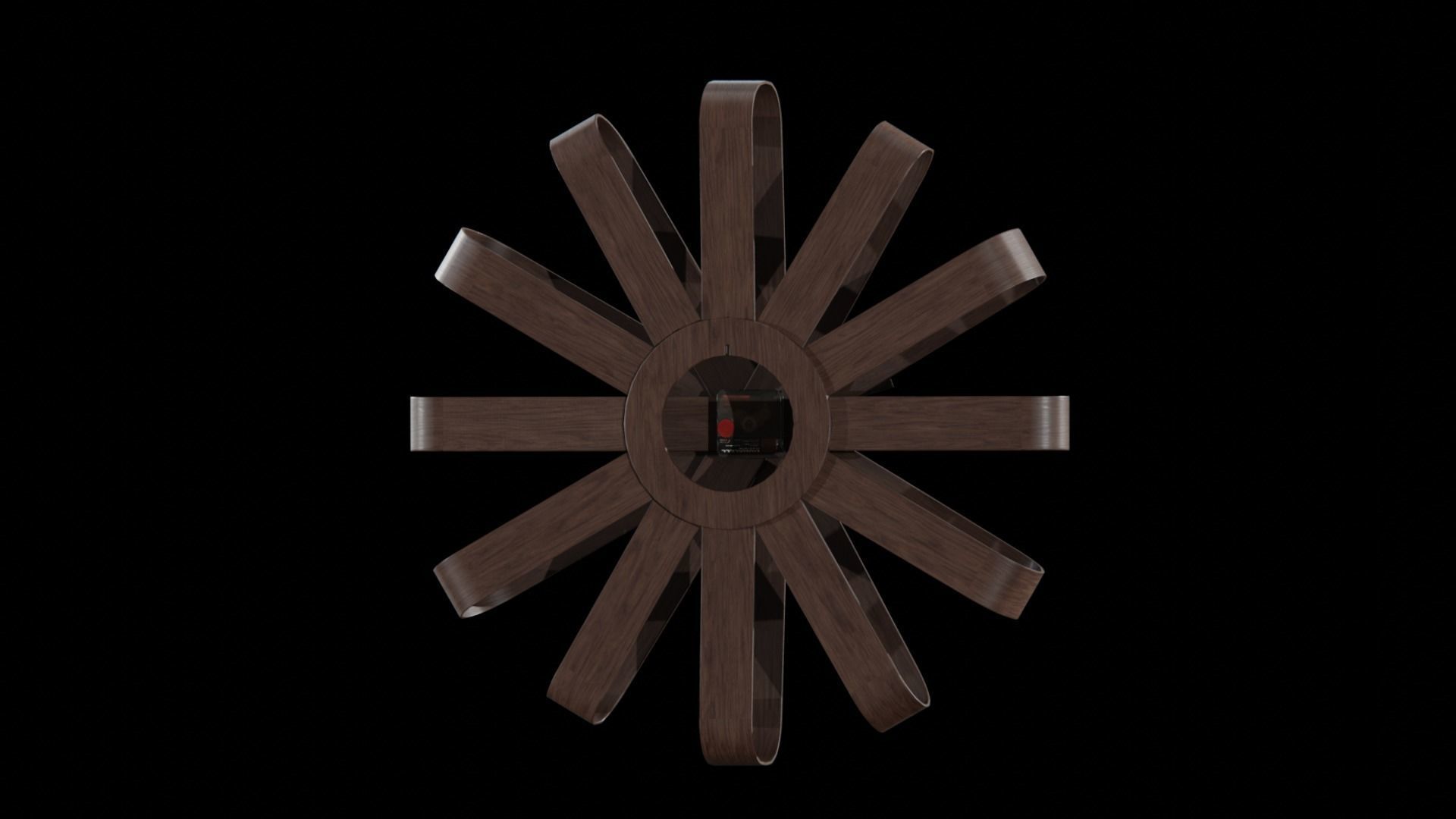 Umbra Ribbonwood Wall Clock wood walnut Low-poly 3D model_8