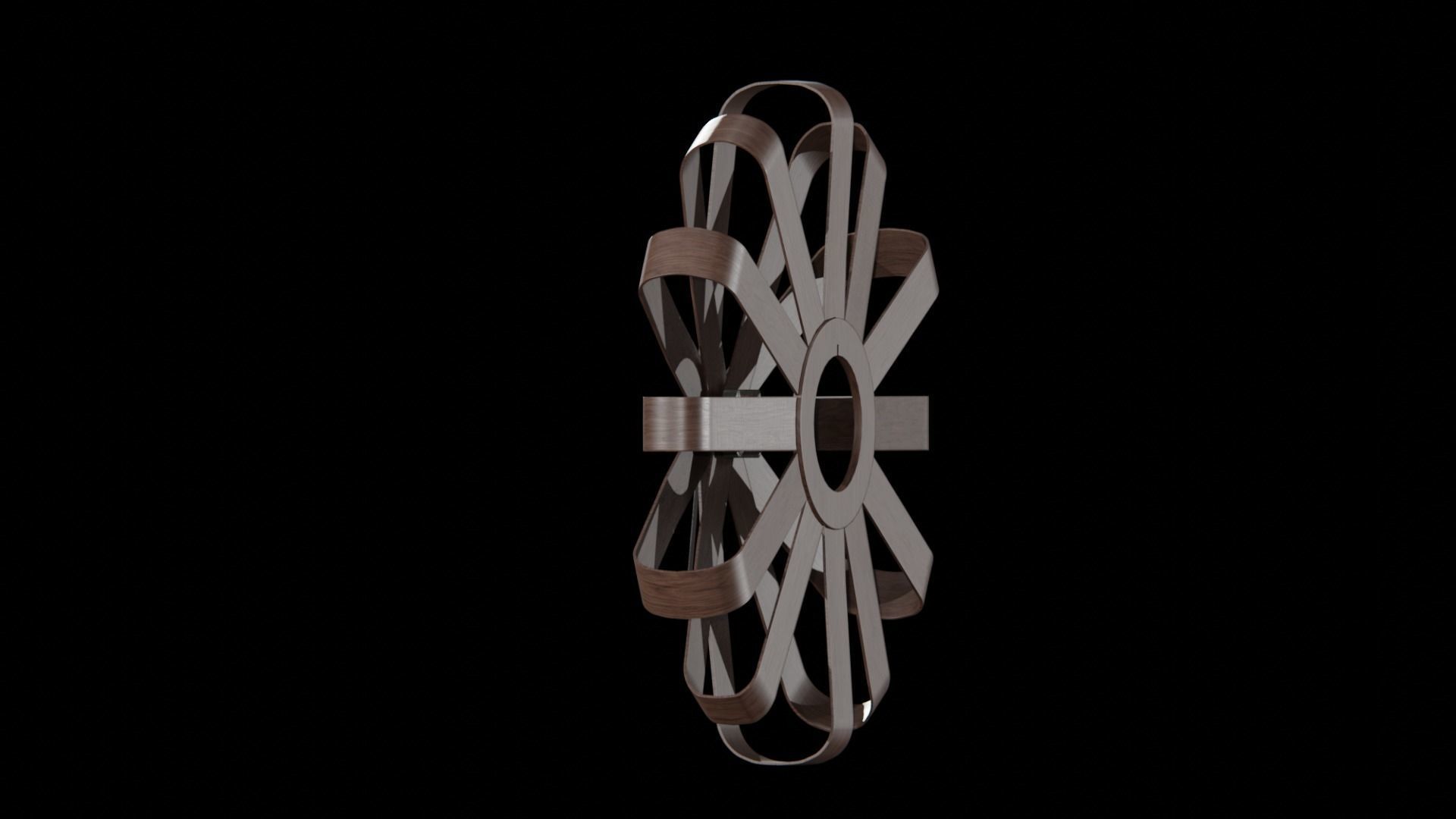 Umbra Ribbonwood Wall Clock wood walnut Low-poly 3D model_5