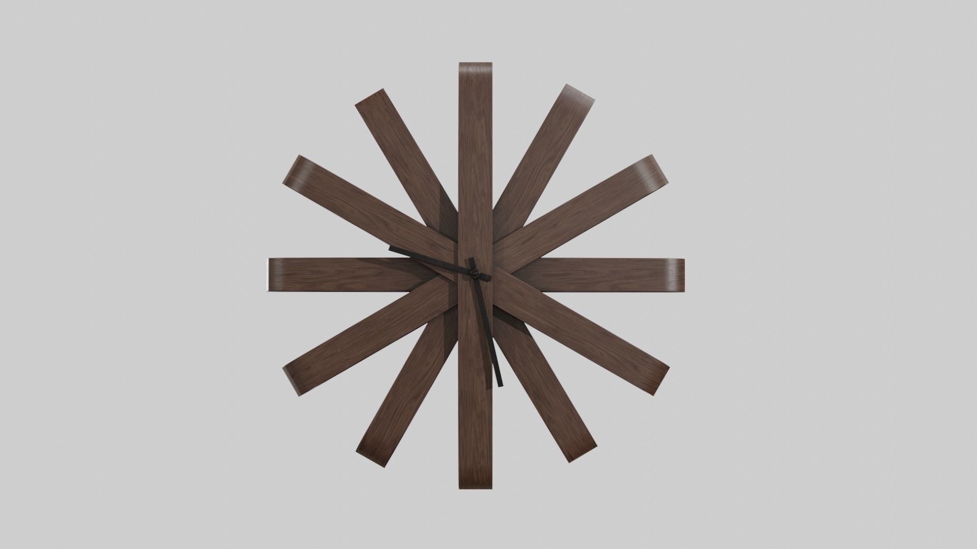Umbra Ribbonwood Wall Clock wood walnut Low-poly 3D model_15
