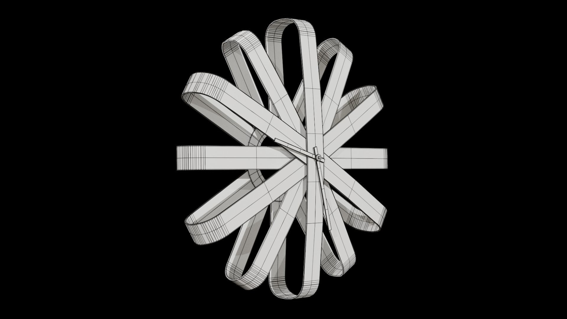 Umbra Ribbonwood Wall Clock wood walnut Low-poly 3D model_20