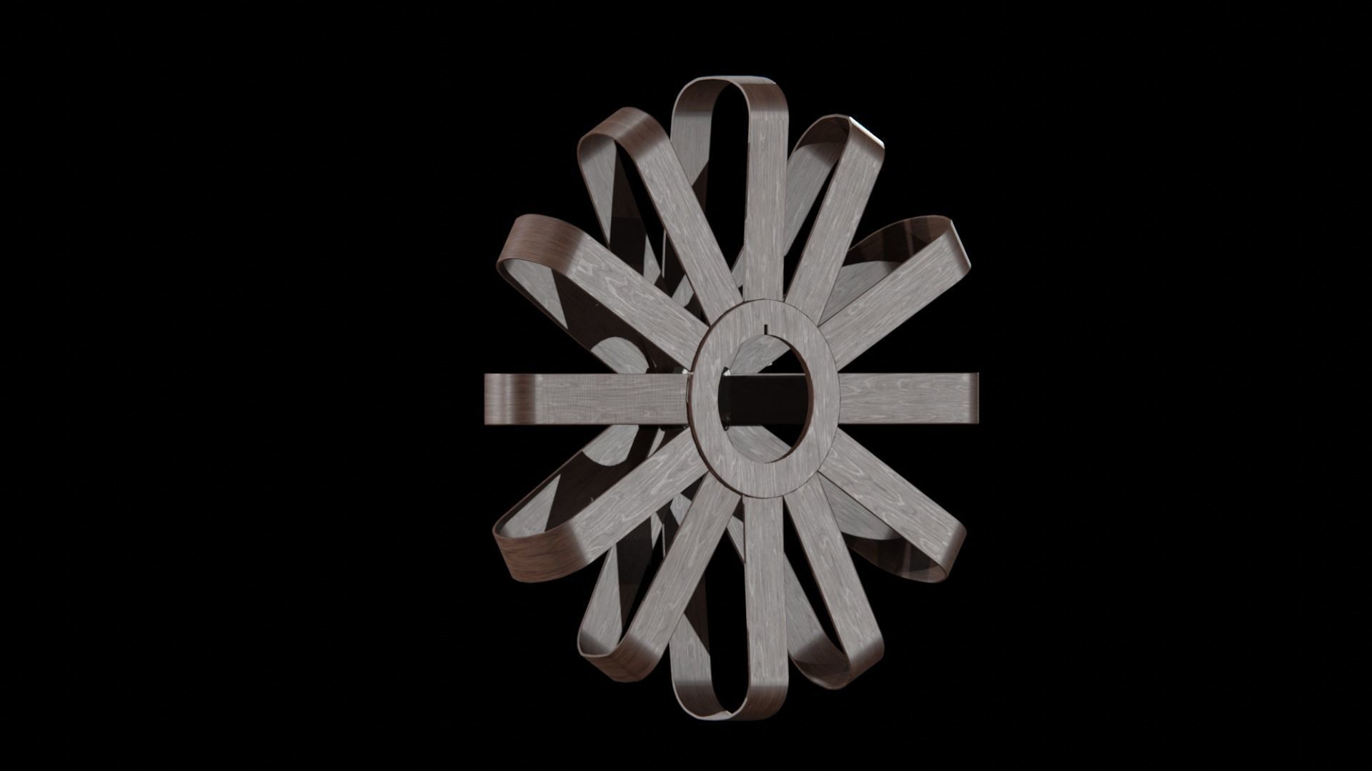 Umbra Ribbonwood Wall Clock wood walnut Low-poly 3D model_6