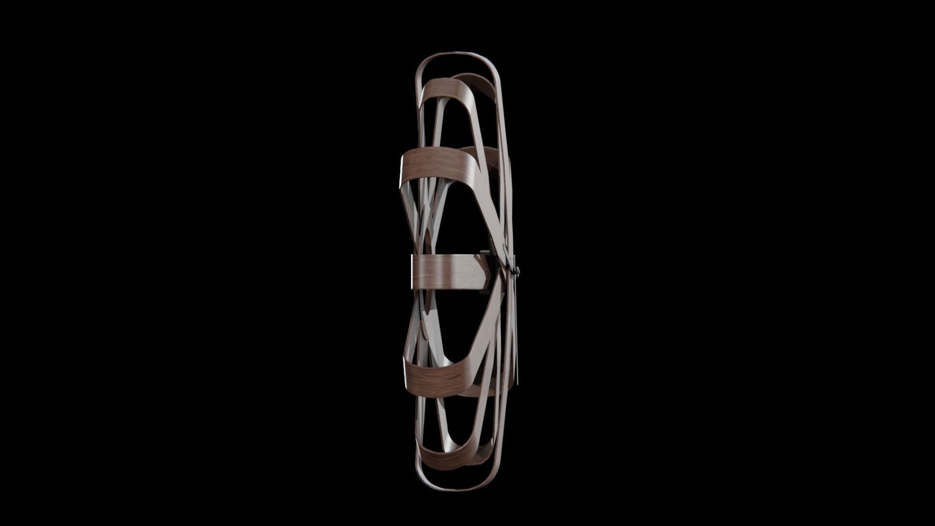 Umbra Ribbonwood Wall Clock wood walnut Low-poly 3D model_11