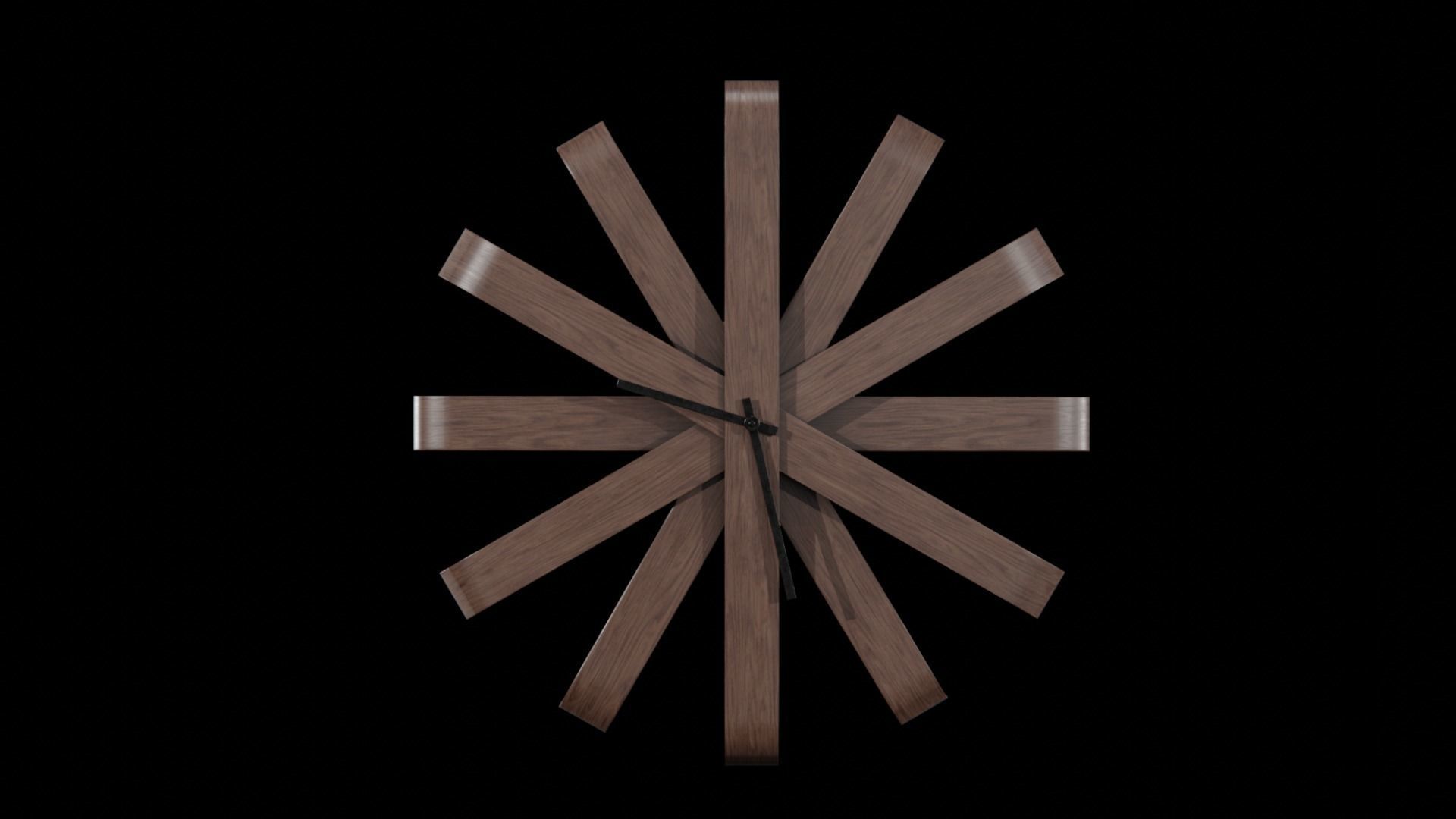 Umbra Ribbonwood Wall Clock wood walnut Low-poly 3D model_1