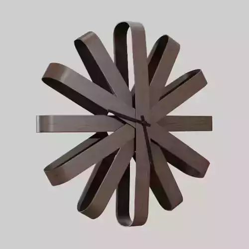 Umbra Ribbonwood Wall Clock wood walnut Low-poly 3D model