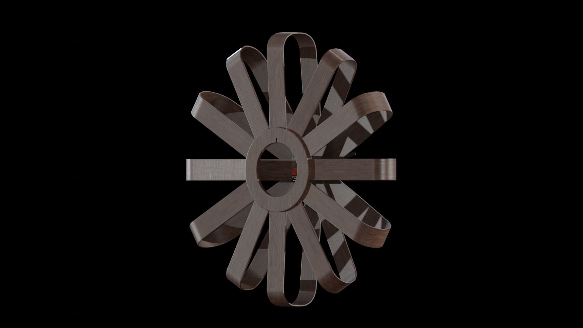 Umbra Ribbonwood Wall Clock wood walnut Low-poly 3D model_9