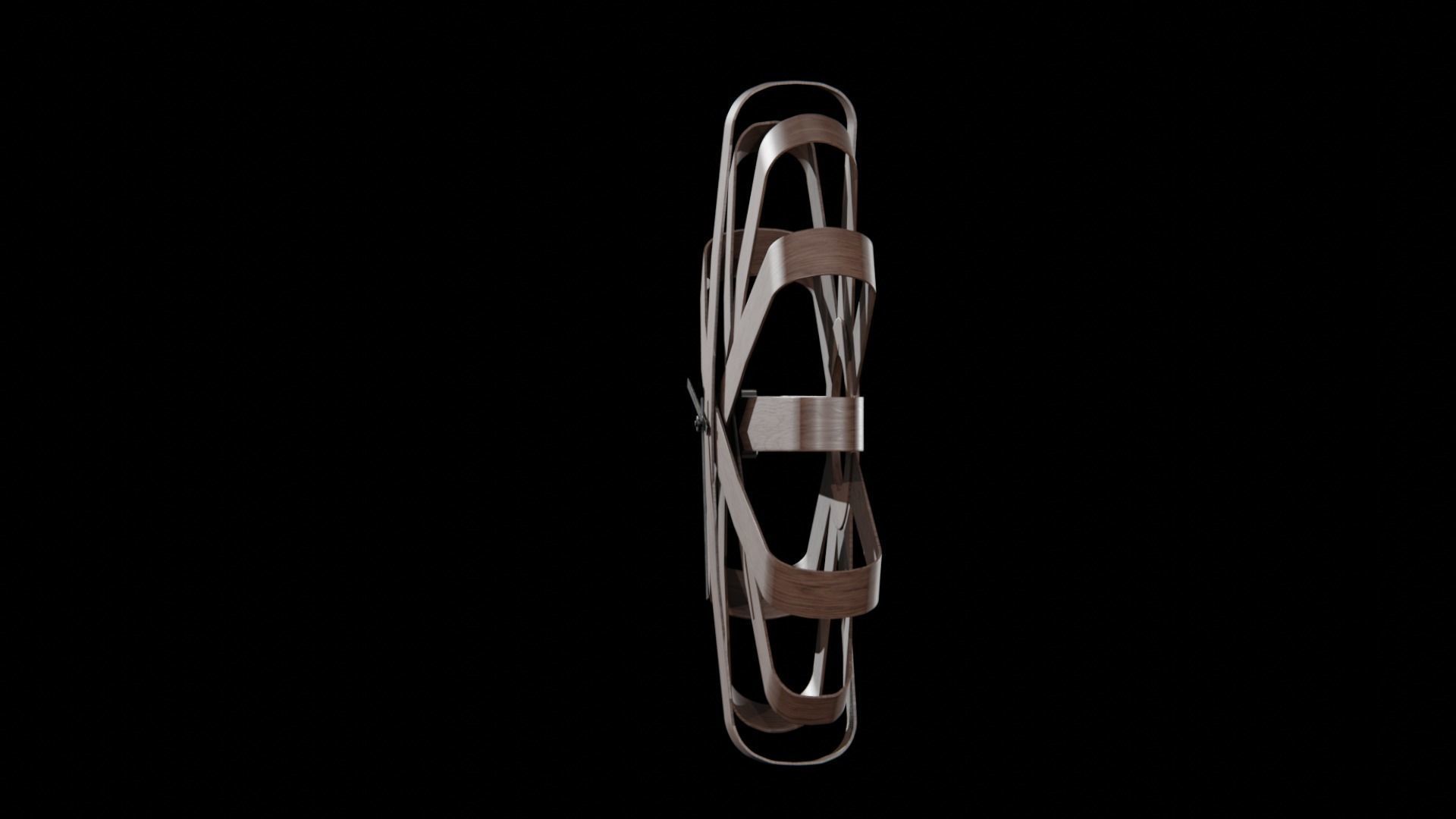 Umbra Ribbonwood Wall Clock wood walnut Low-poly 3D model_4