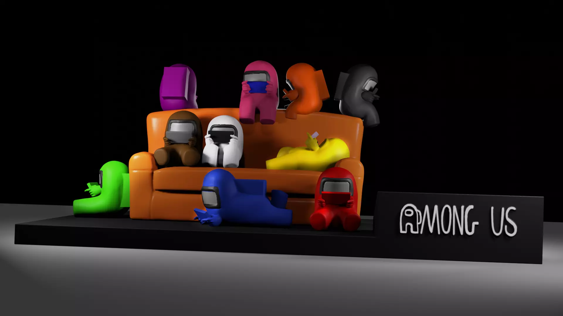 Among us Dioram for 3D print 3D print model_0