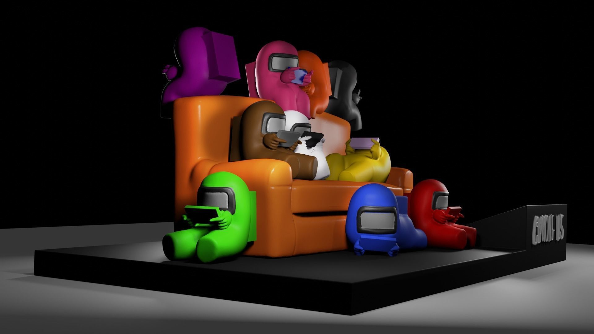 Among us Dioram for 3D print 3D print model_2