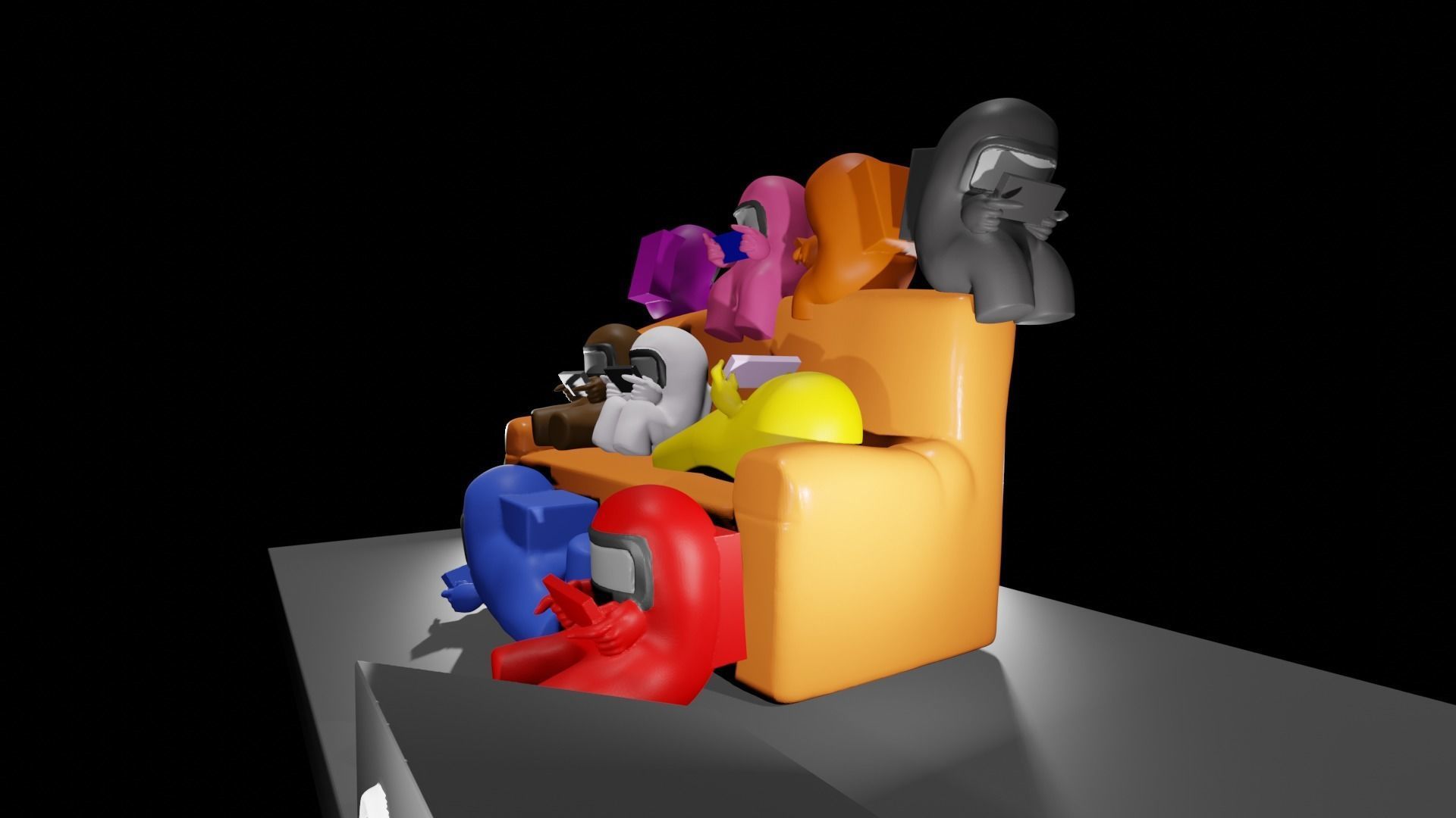 Among us Dioram for 3D print 3D print model_4