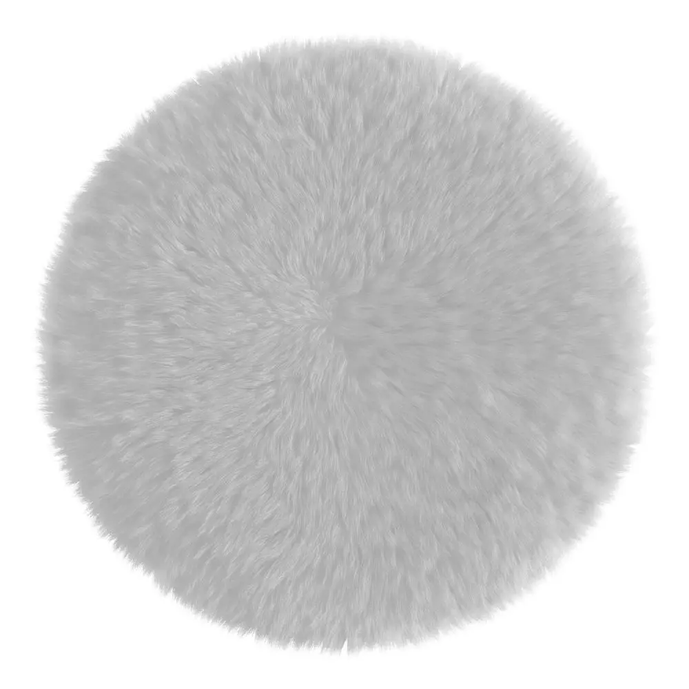 Round White Rug 3D model_0