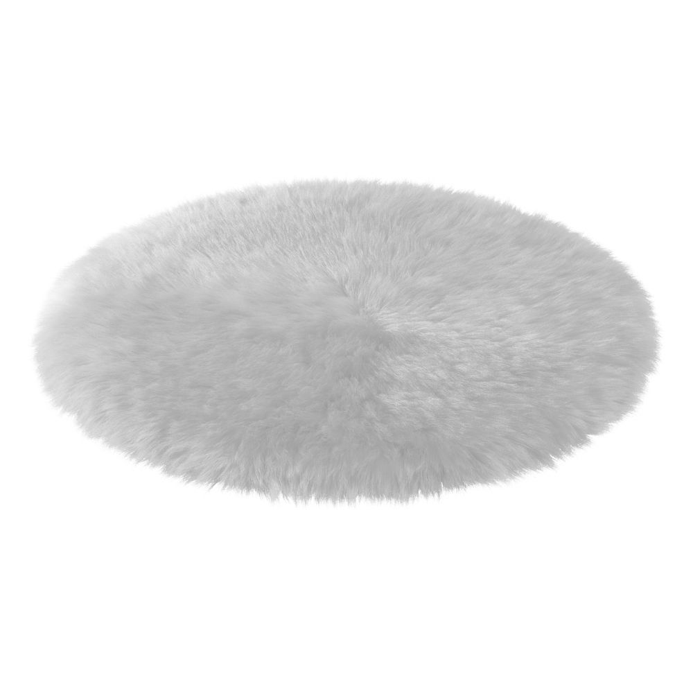 Round White Rug 3D model_1