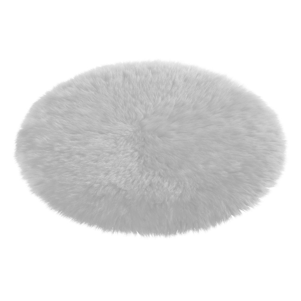 Round White Rug 3D model_2