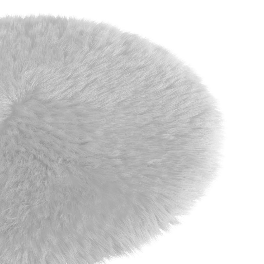 Round White Rug 3D model_3