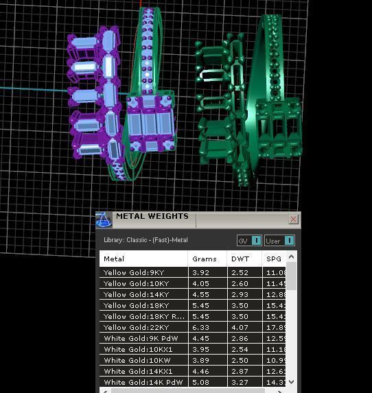 baguette fashion ring  3D model_2