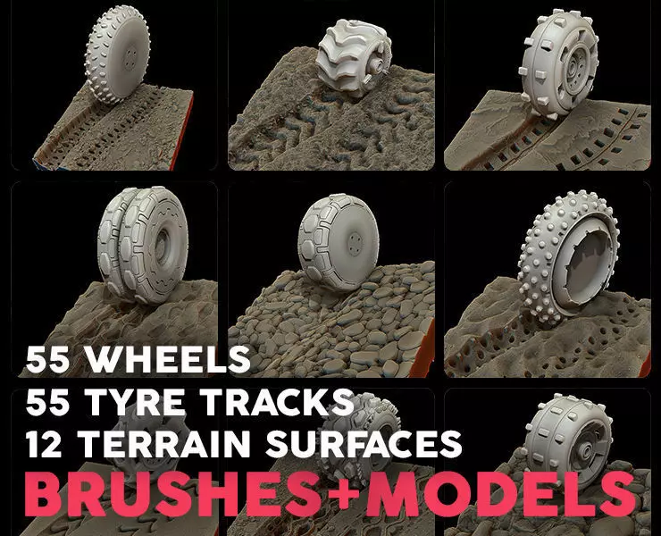 Explorer Ultimate Bundle wheels tyre tracks terrain surfaces 3D model_0