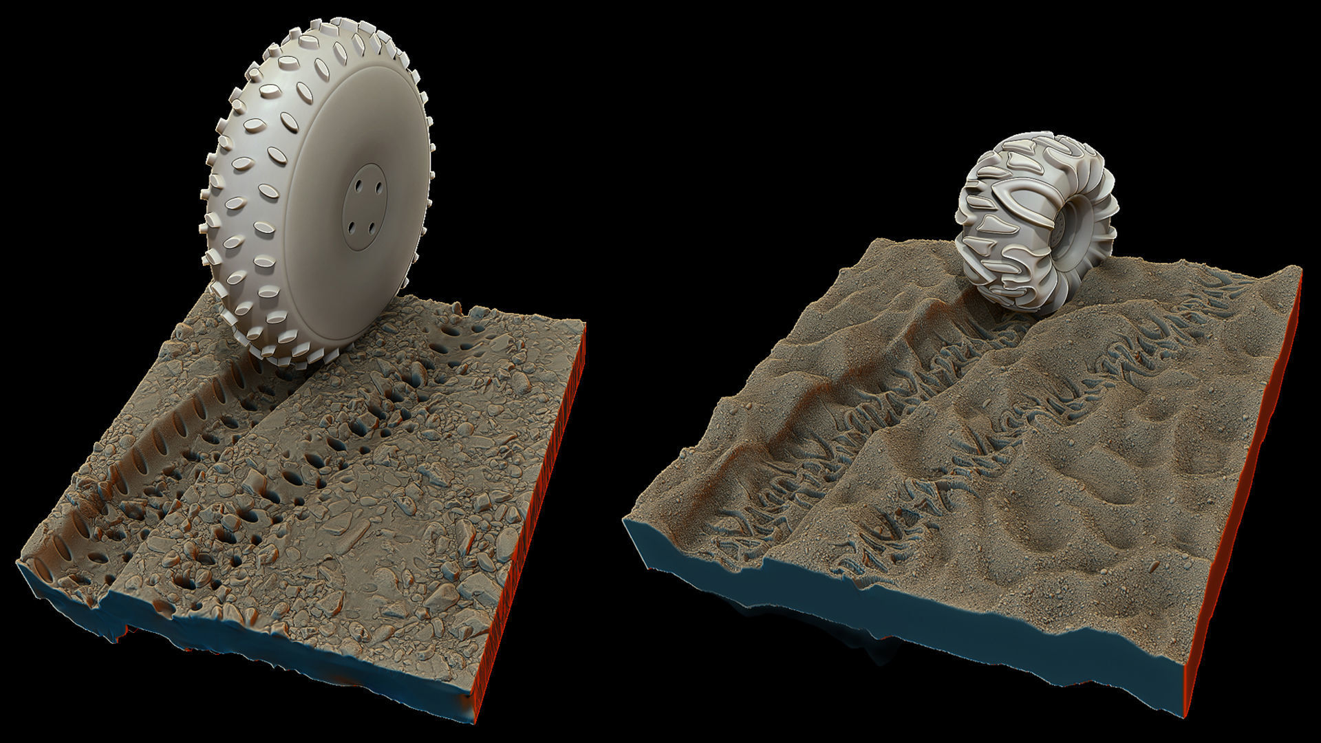 Explorer Ultimate Bundle wheels tyre tracks terrain surfaces 3D model_2