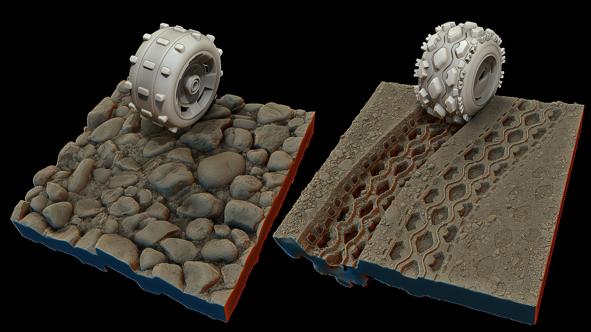 Explorer Ultimate Bundle wheels tyre tracks terrain surfaces 3D model_5