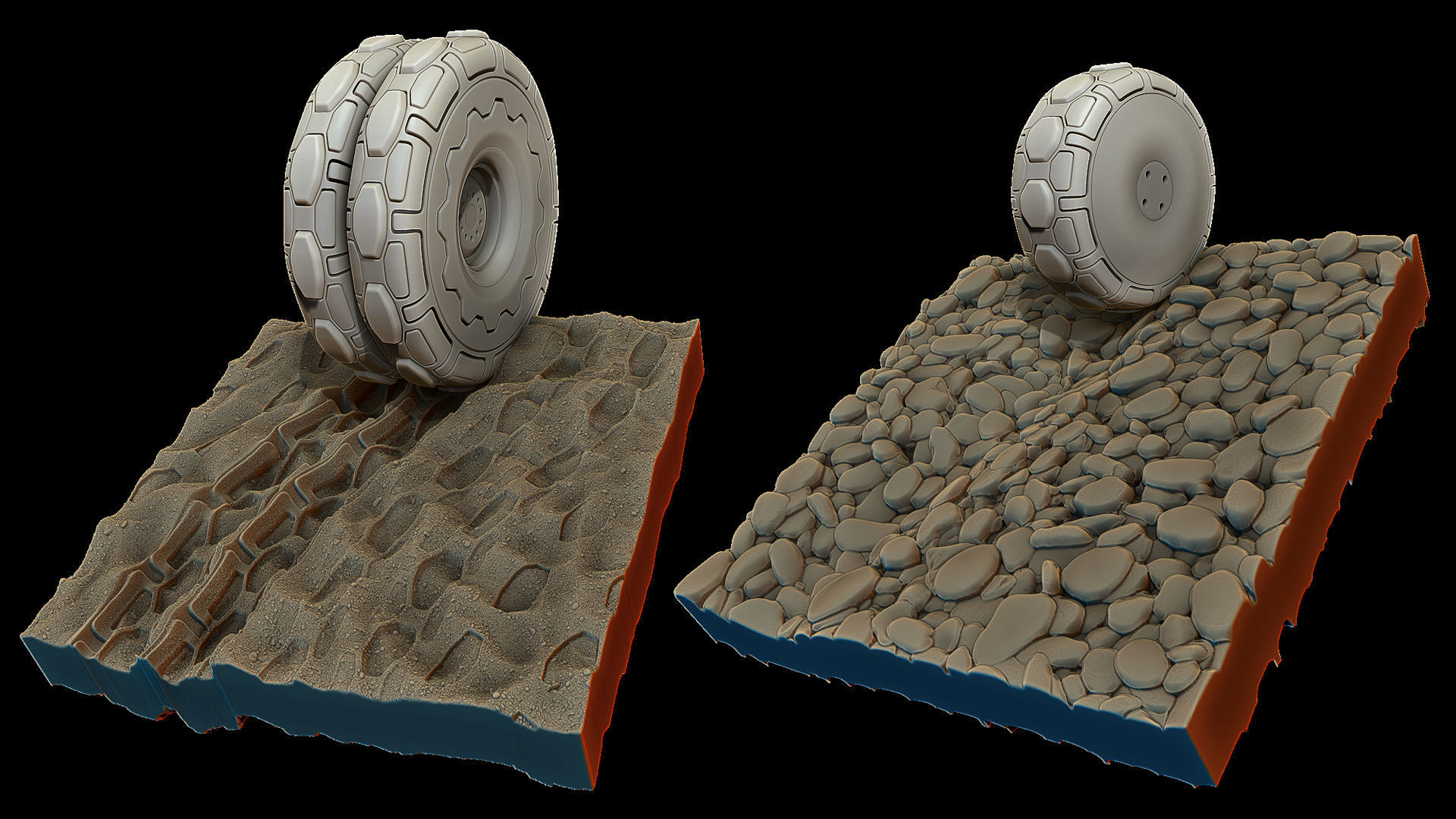 Explorer Ultimate Bundle wheels tyre tracks terrain surfaces 3D model_9