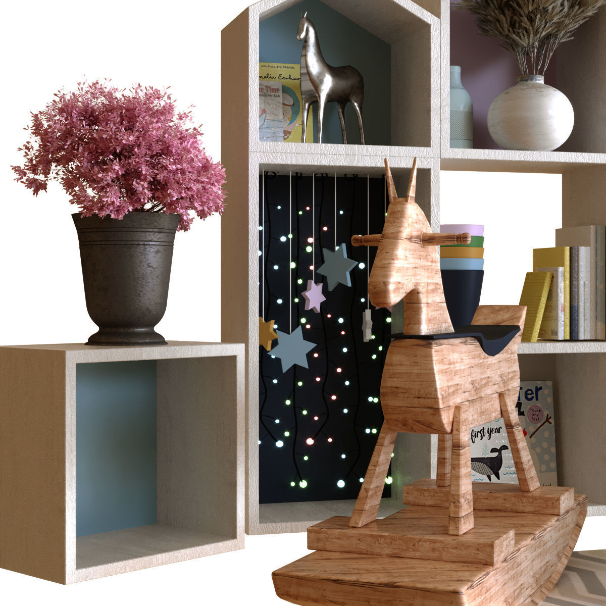 children decor set 001 Low-poly 3D model_7