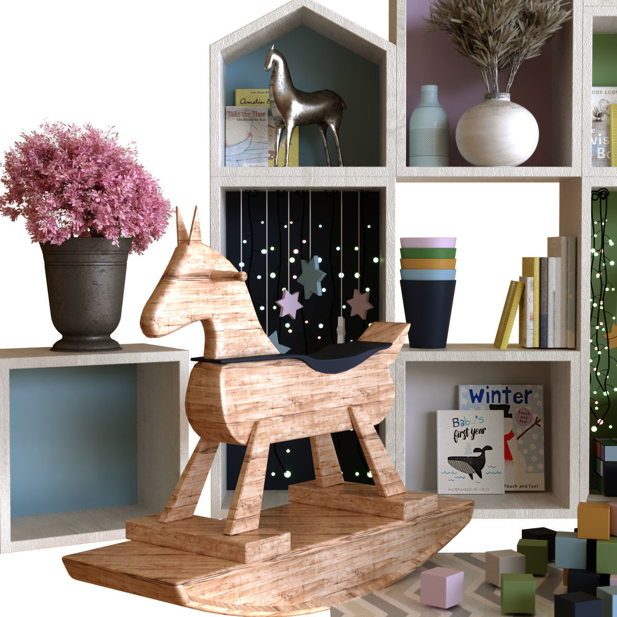 children decor set 001 Low-poly 3D model_5