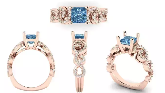 Stylish Spiral Filigree Engagement Ring 