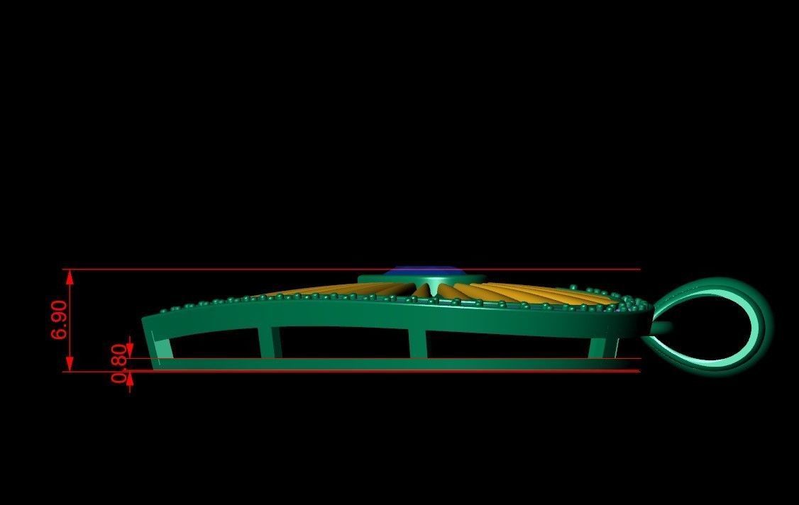 Heart Stripe Diamond Pendant  3D print model_6